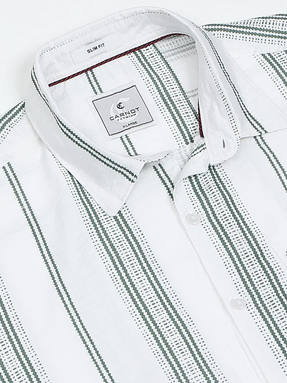 Men Striped Long Sleeve Casual Polo Shirt
