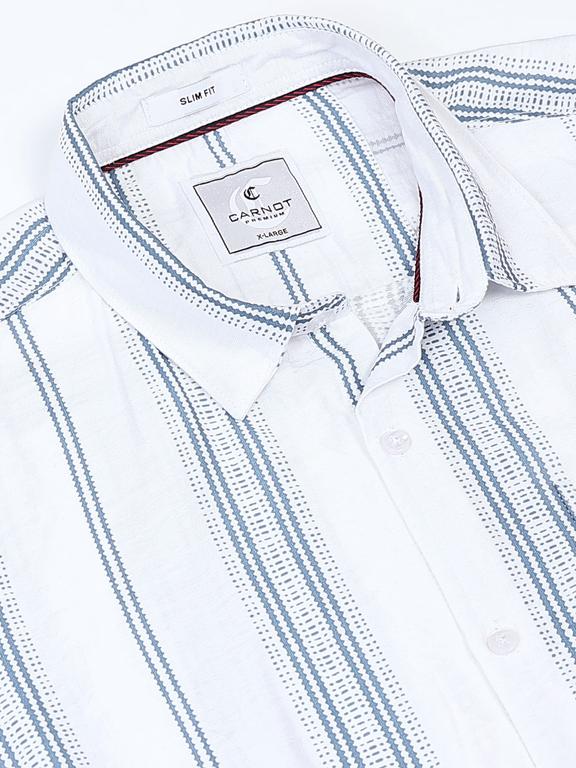 Men Striped Long Sleeve Casual Polo Shirt