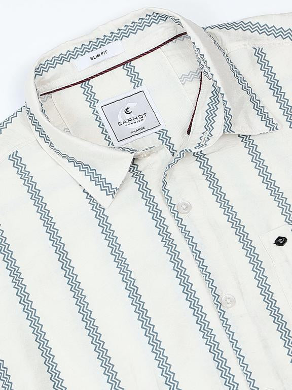 Men Striped Long Sleeve Casual Polo Shirt