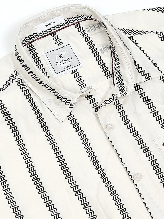 Men Striped Long Sleeve Casual Polo Shirt