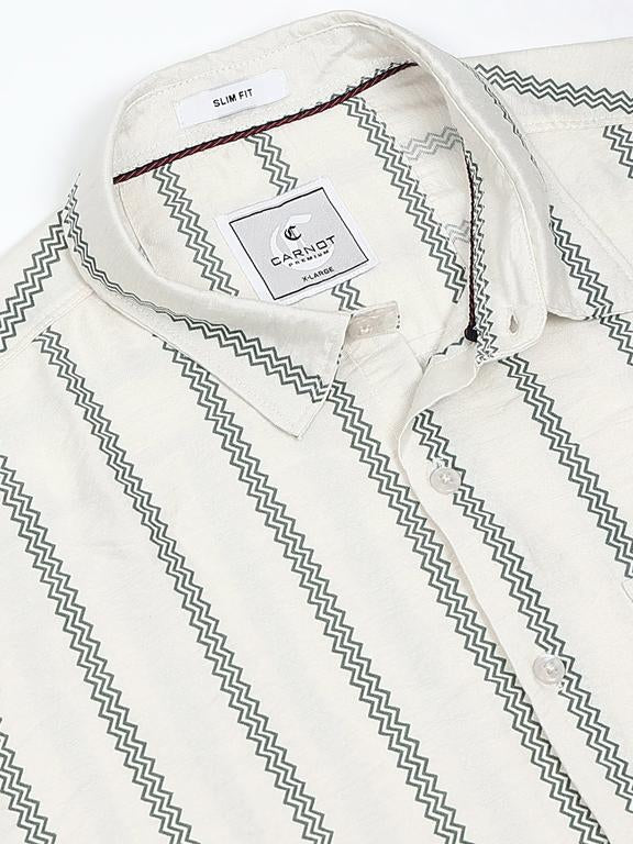 Men Striped Long Sleeve Casual Polo Shirt