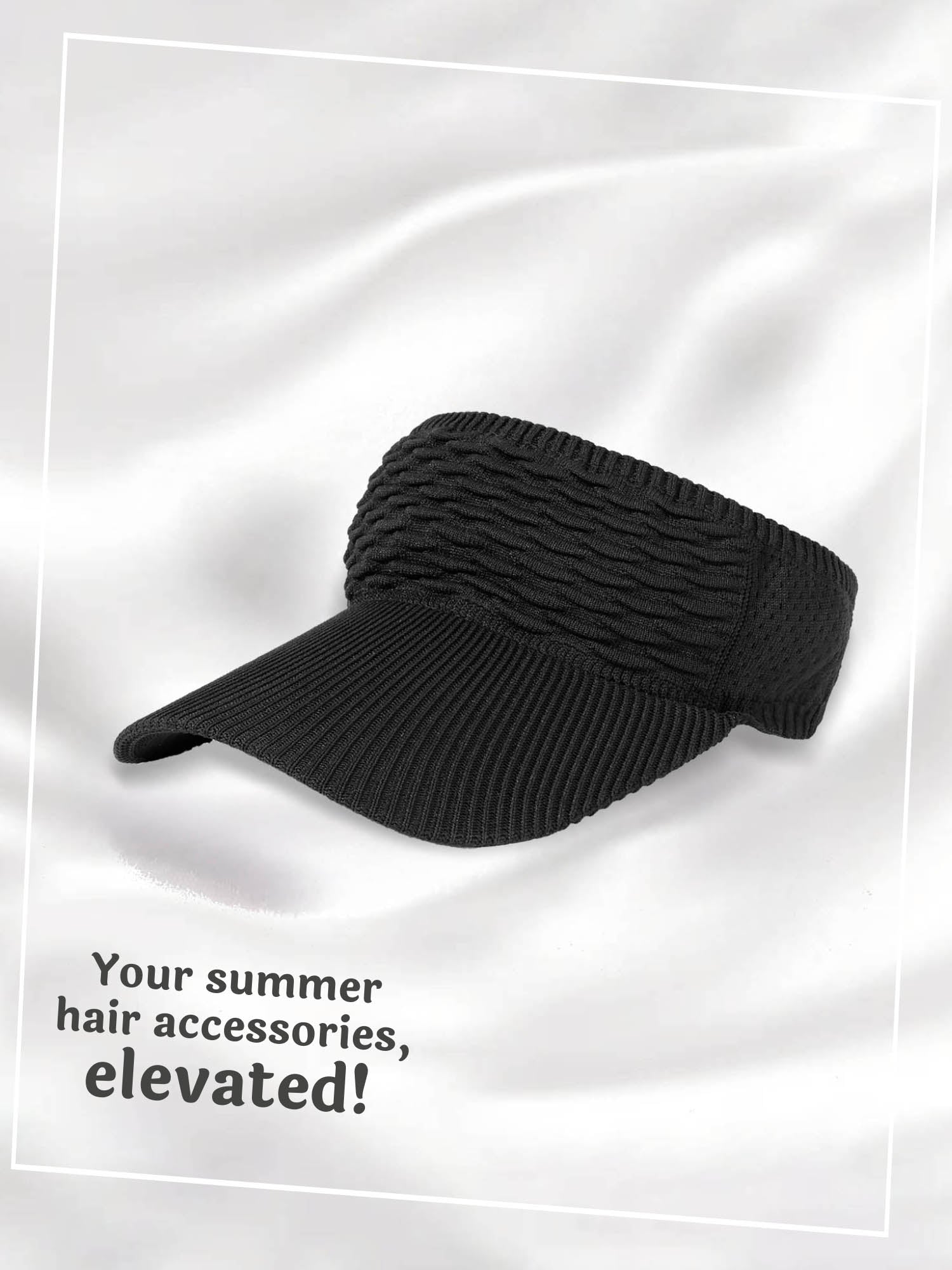 Black Ribbed Sun Visor Cap