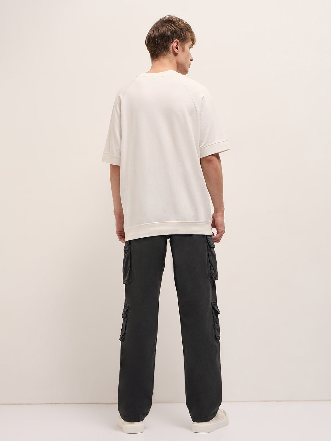 Men Classic Fit Grey Cargo Pants