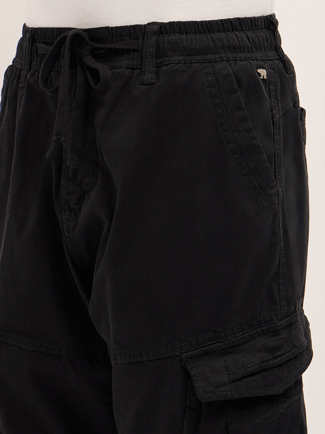 Men Classic Fit Black Cargo Pants