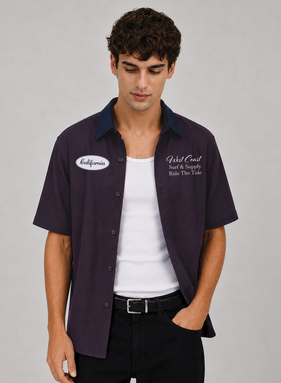 Men Maroon Striped Casual Shirt