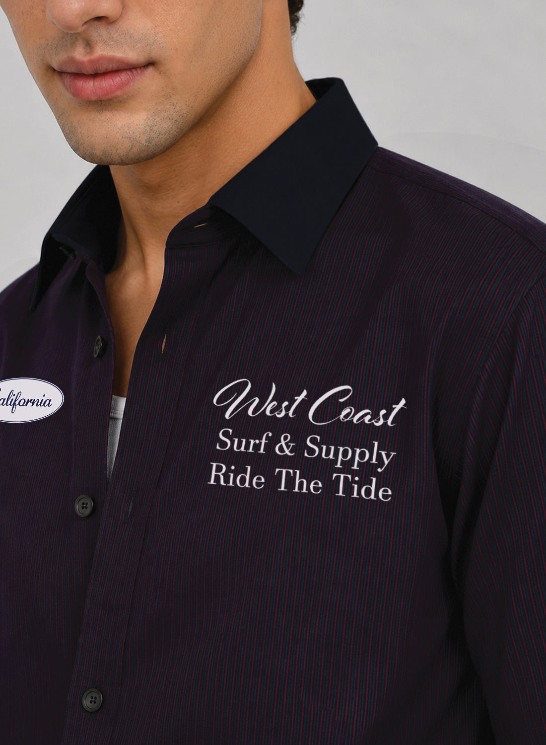 Men Maroon Striped Casual Shirt