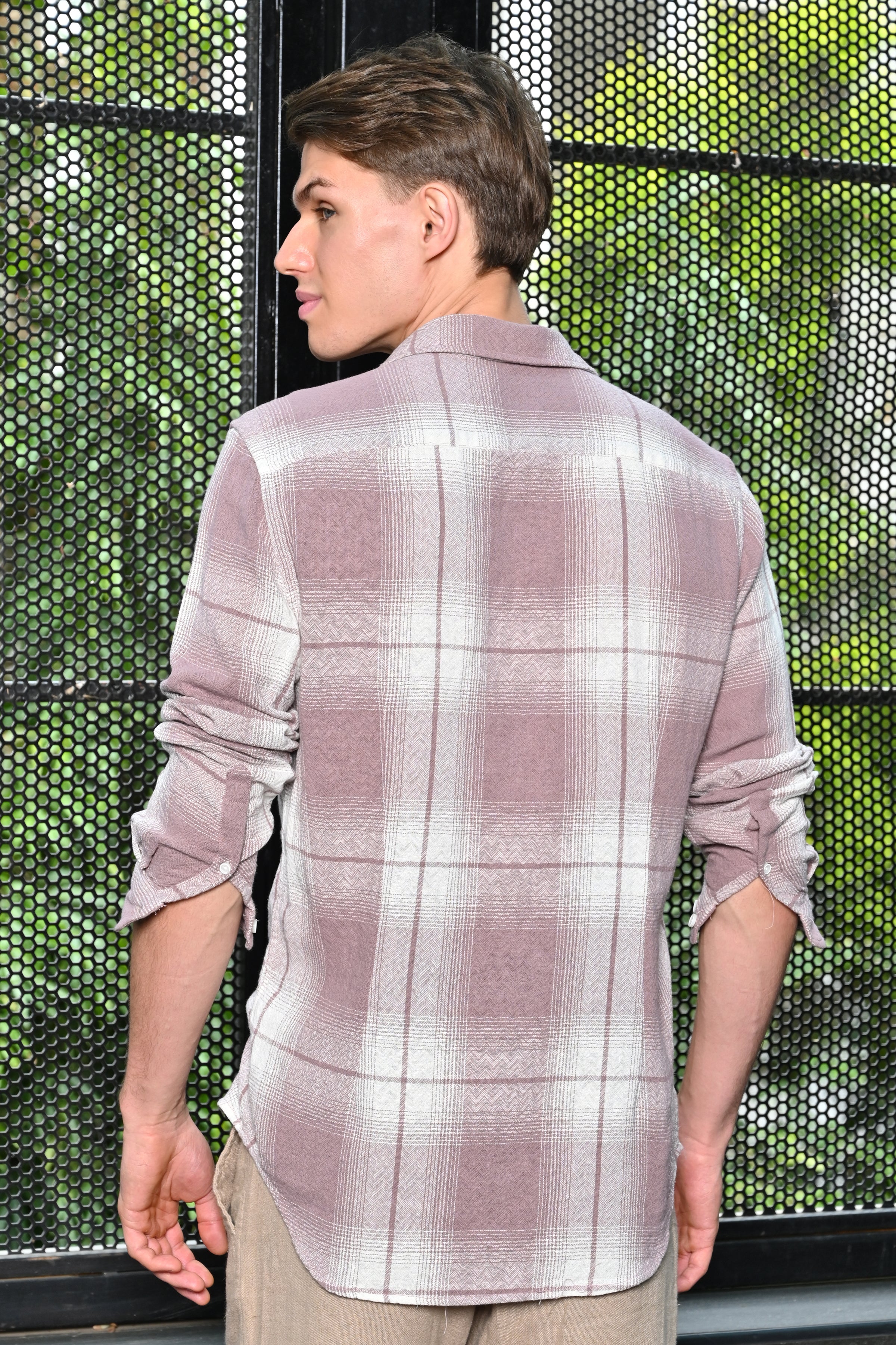 Men Structured Check Shirt