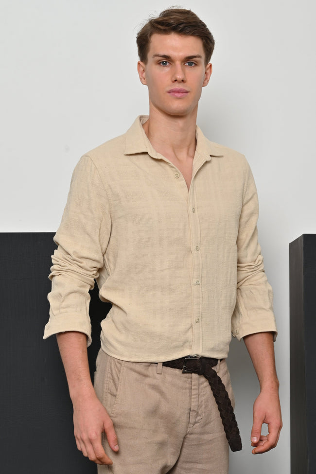 Men Textured Solid Shirt