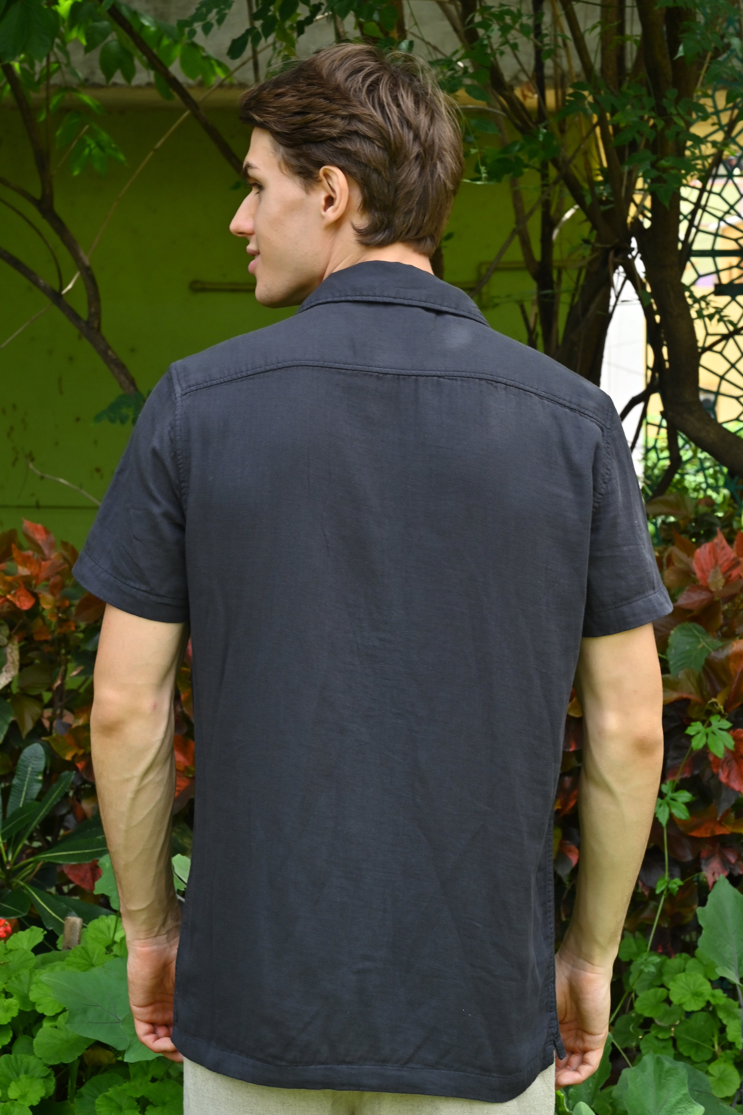 Men Double Layered Solid Shirt