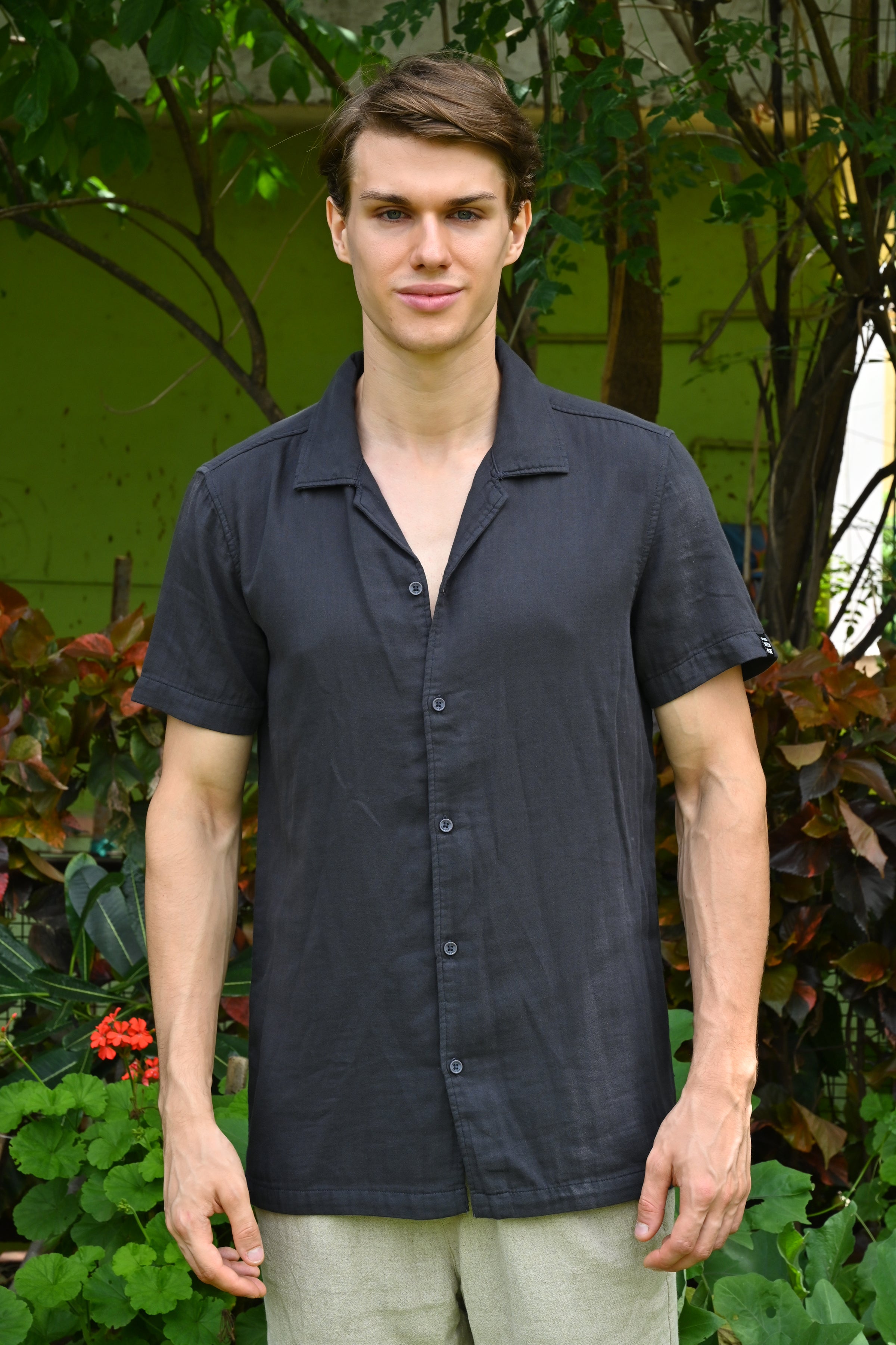 Men Double Layered Solid Shirt