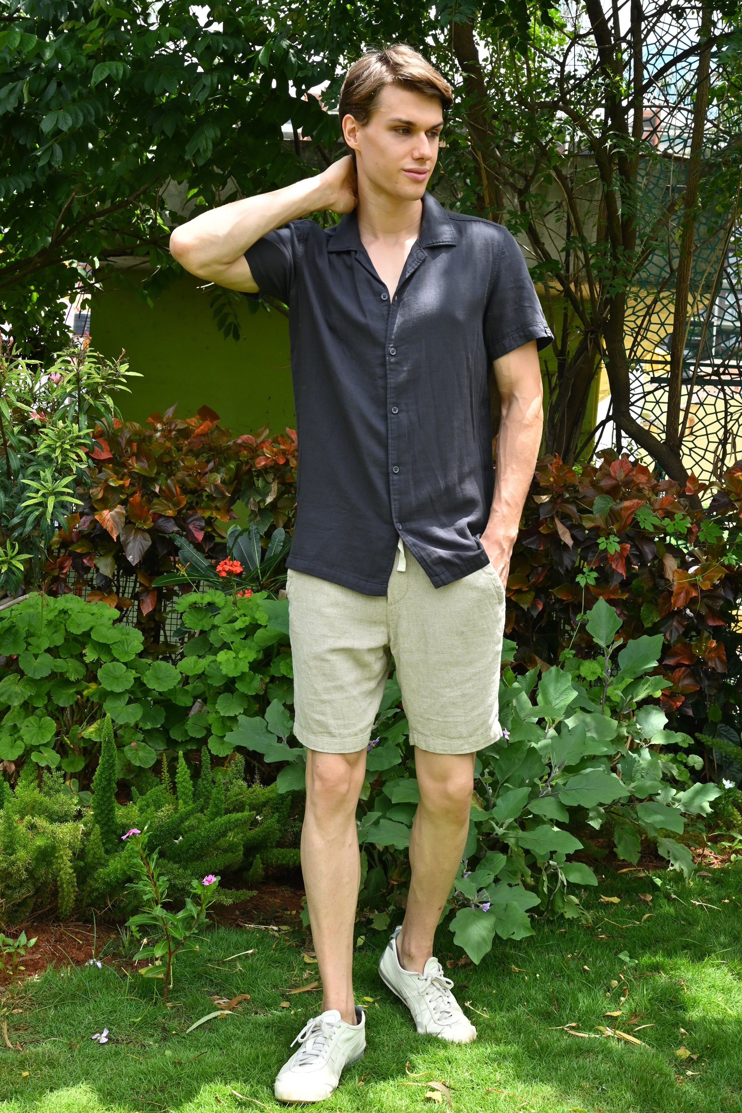 Men Double Layered Solid Shirt
