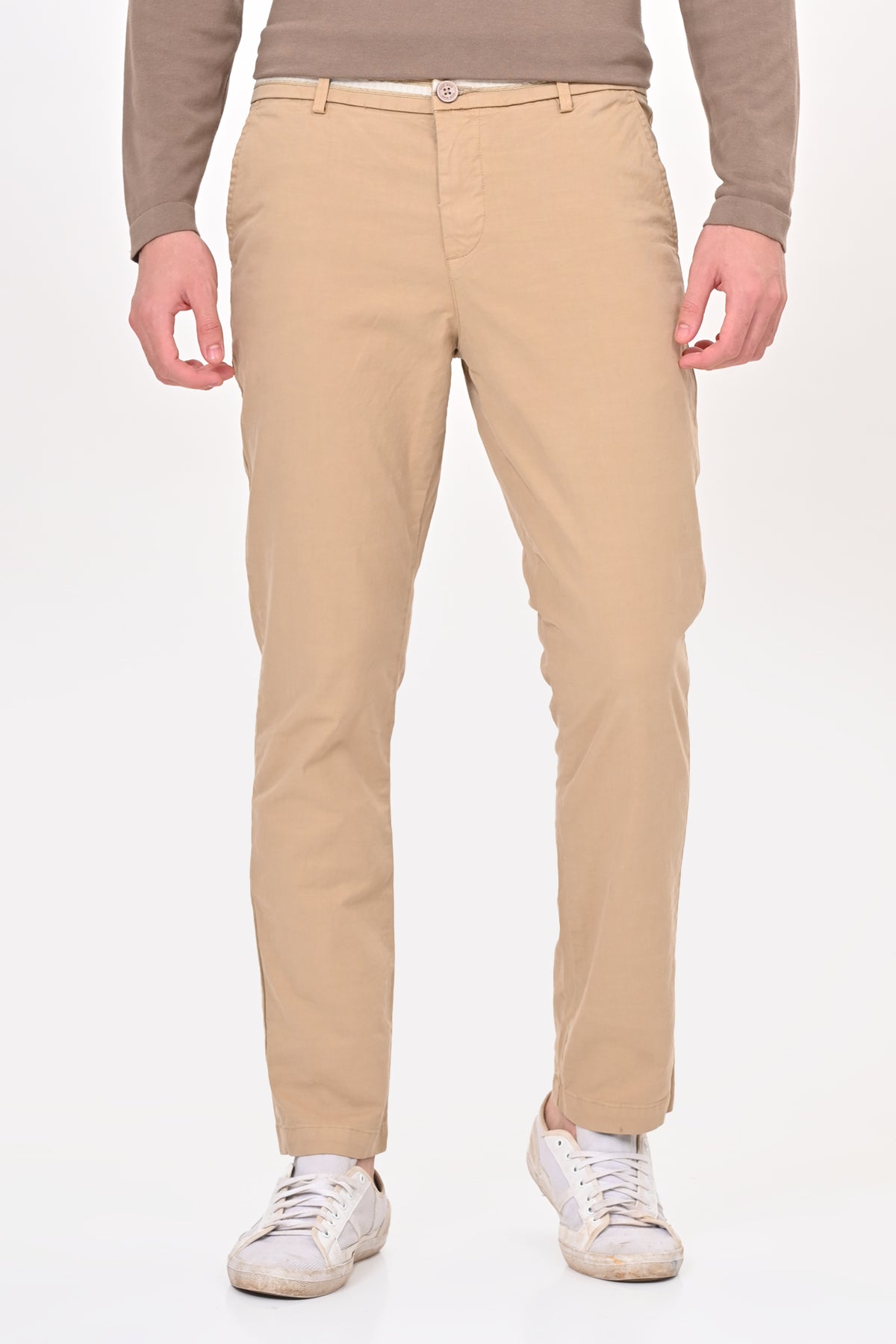 Men Detailed Cotton Chino
