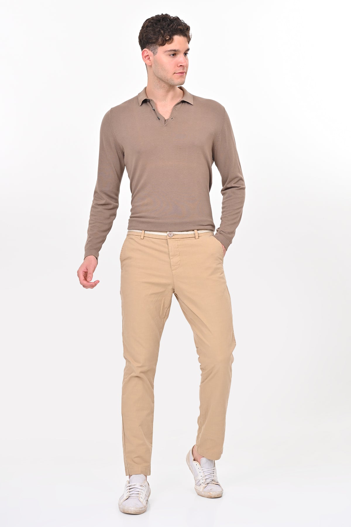 Men Detailed Cotton Chino