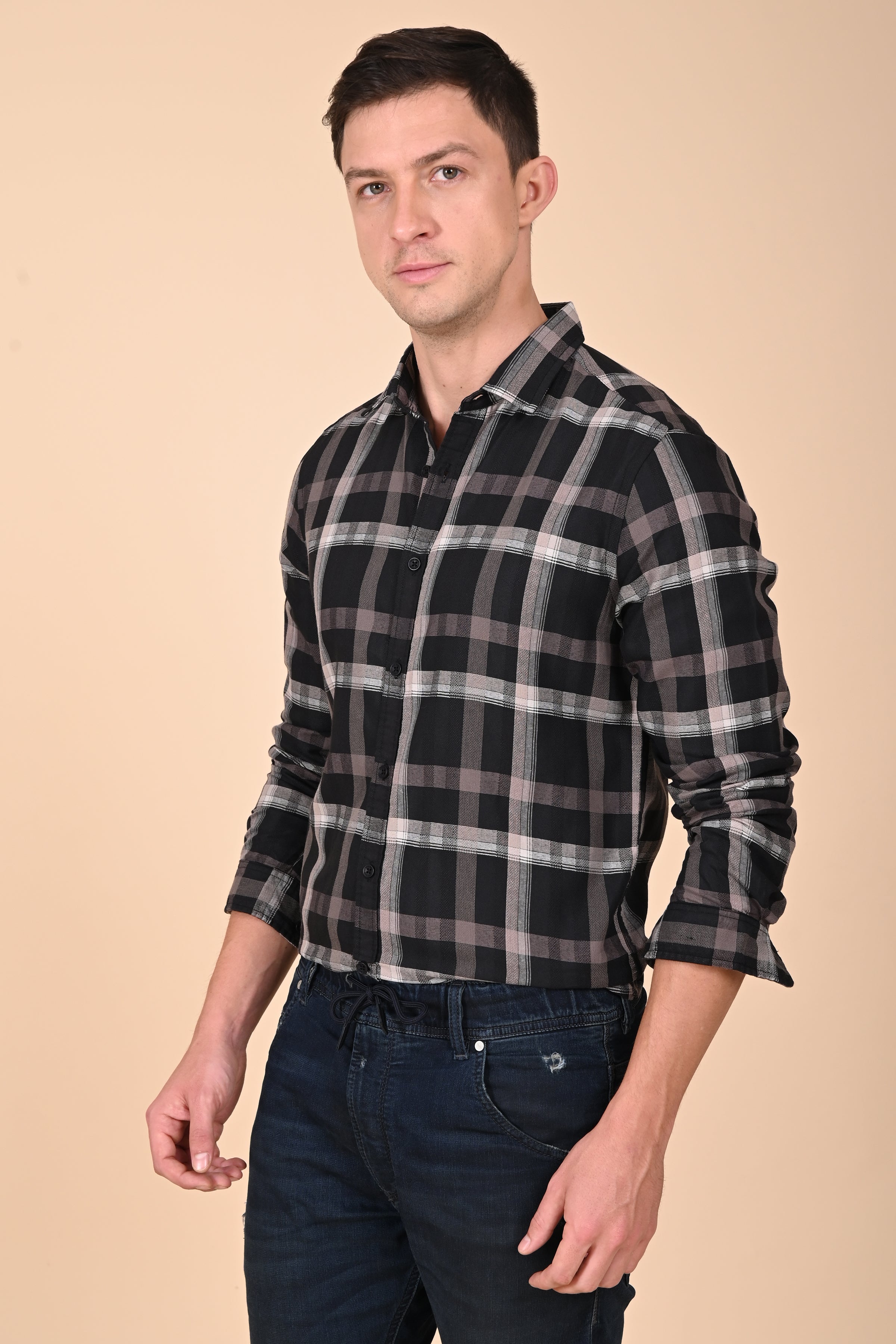 Men Structured Check Shirt