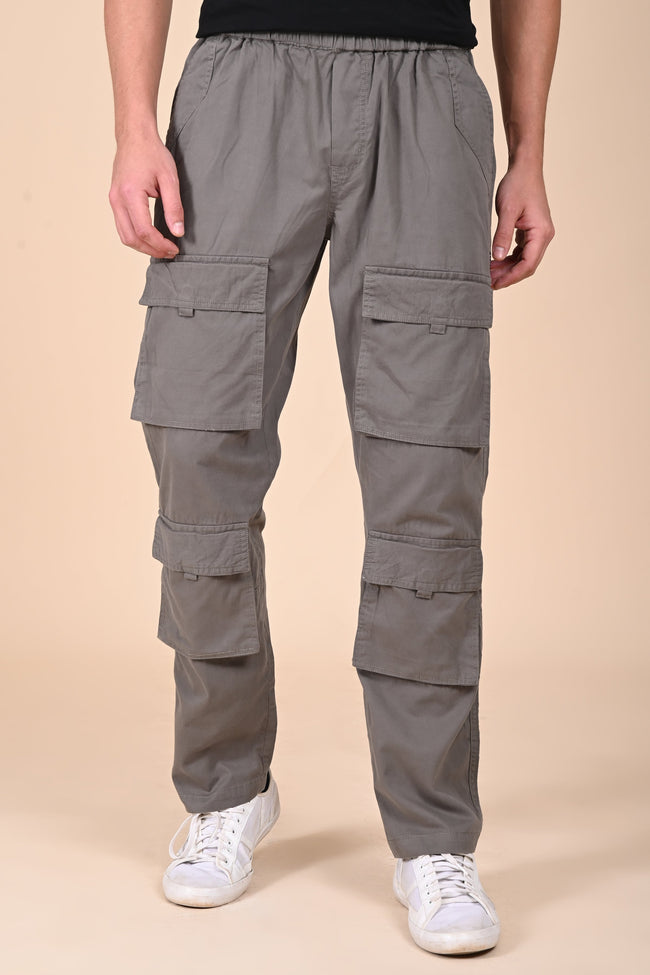 Men Decelan Cargo Streetwear Trouser Dk Grey
