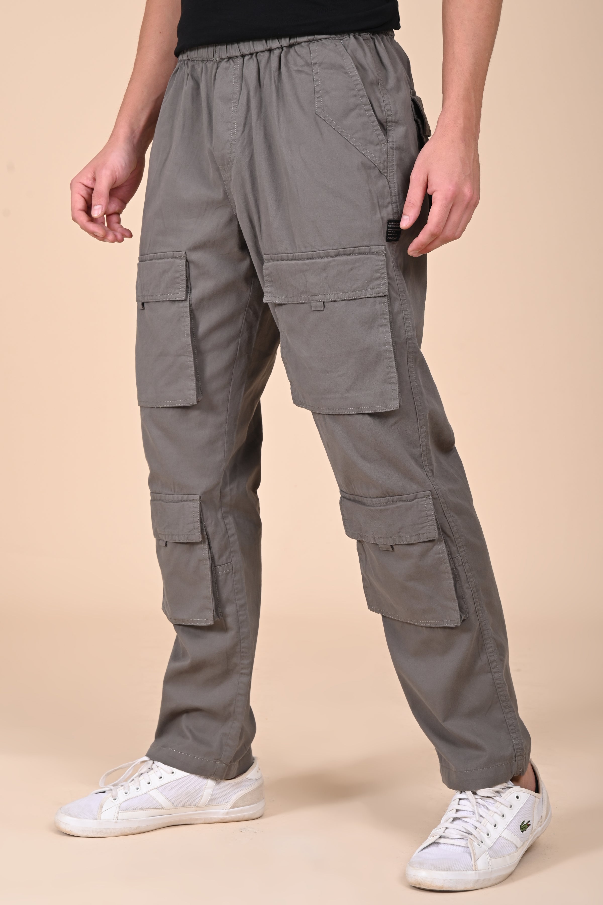 Men Decelan Cargo Streetwear Trouser Dk Grey