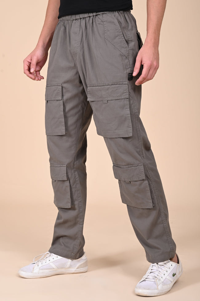 Men Decelan Cargo Streetwear Trouser Dk Grey