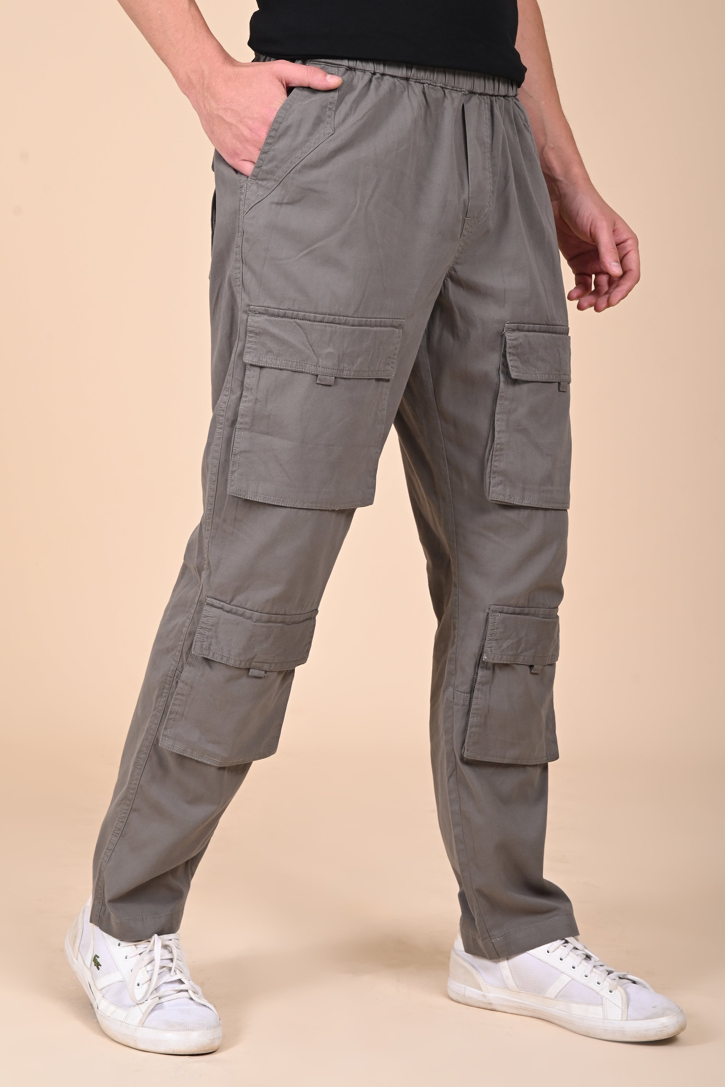 Men Decelan Cargo Streetwear Trouser Dk Grey