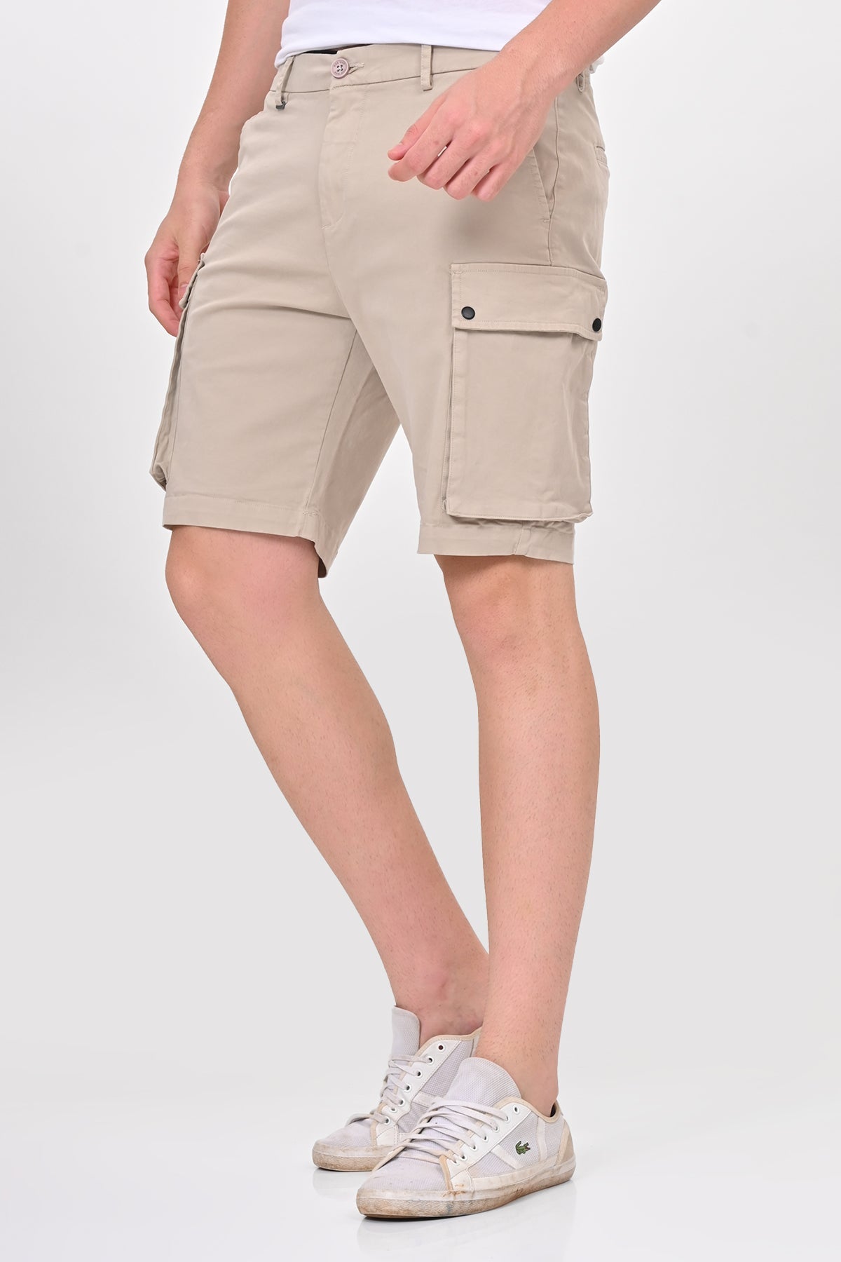 Men Cambridge Stretch Comfort Cargo Shorts Stone