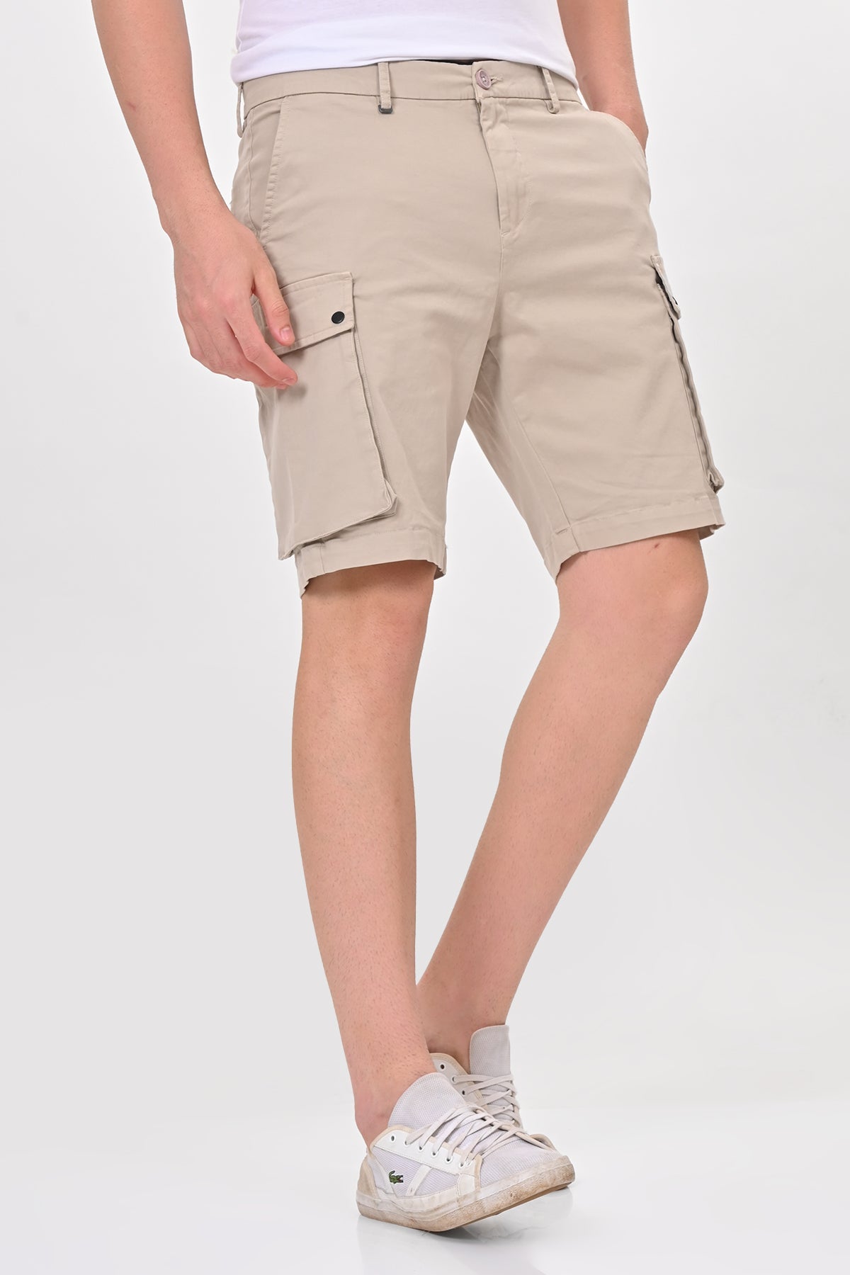 Men Cambridge Stretch Comfort Cargo Shorts Stone