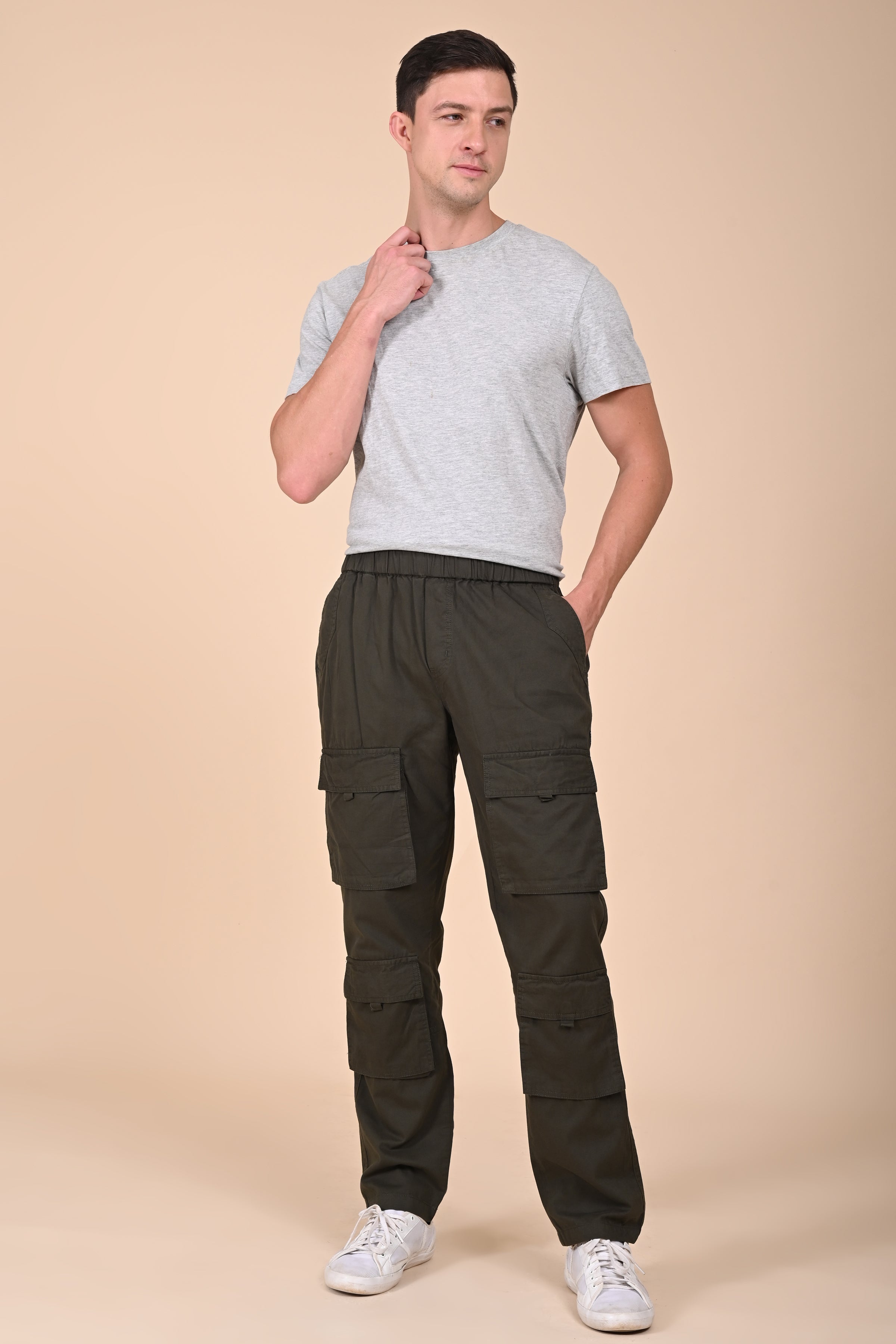 Men Decelan Cargo Streetwear Trouser Green