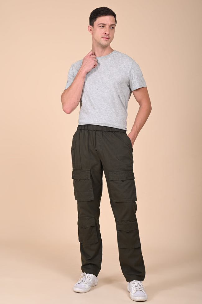 Men Decelan Cargo Streetwear Trouser Green