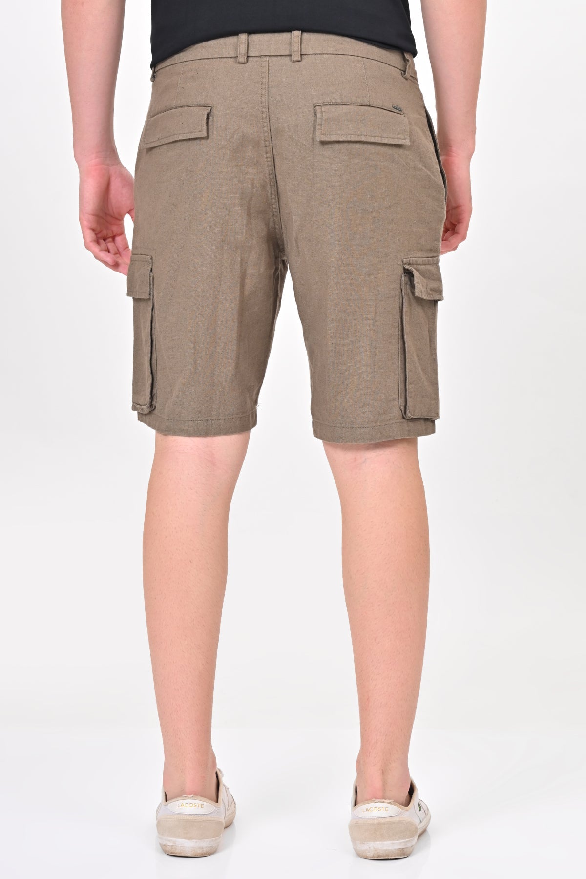 Men Infra Cotton Linen Cargo Shorts Olive