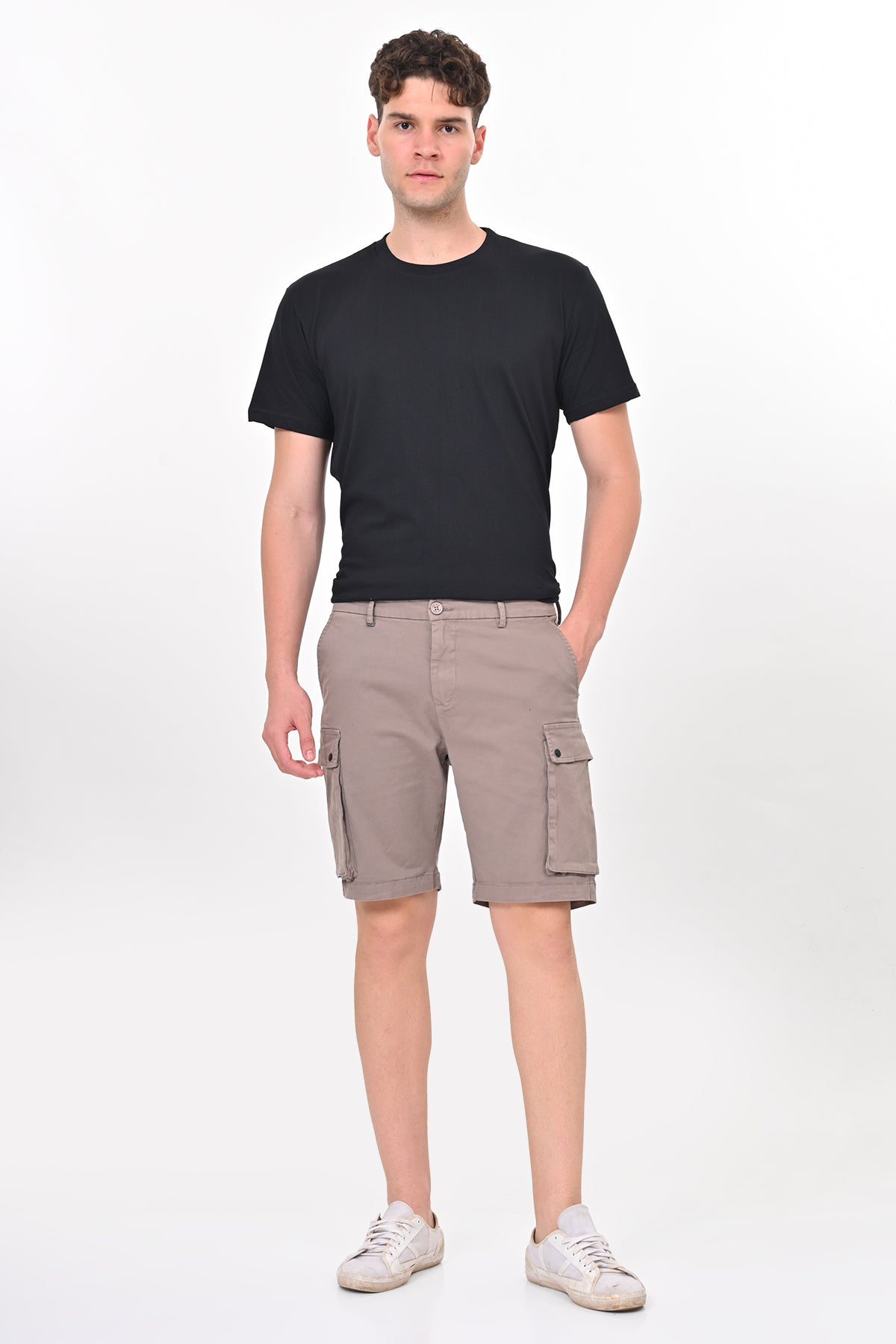 Men Cambridge Stretch Comfort Cargo Shorts Taupe