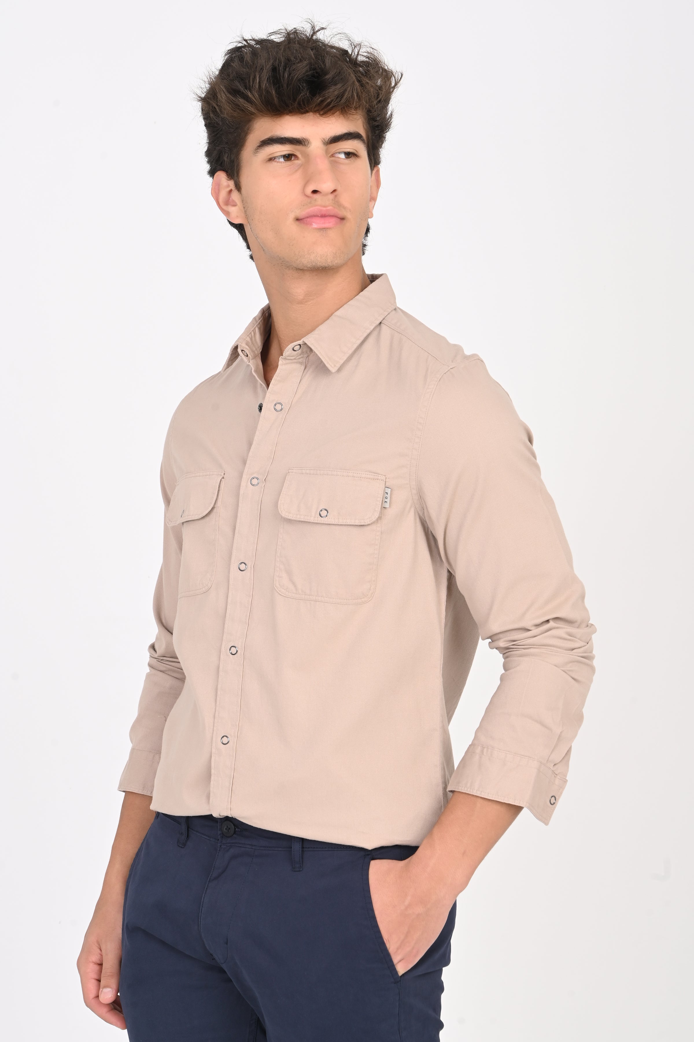 Men Cotton Cord Shirt