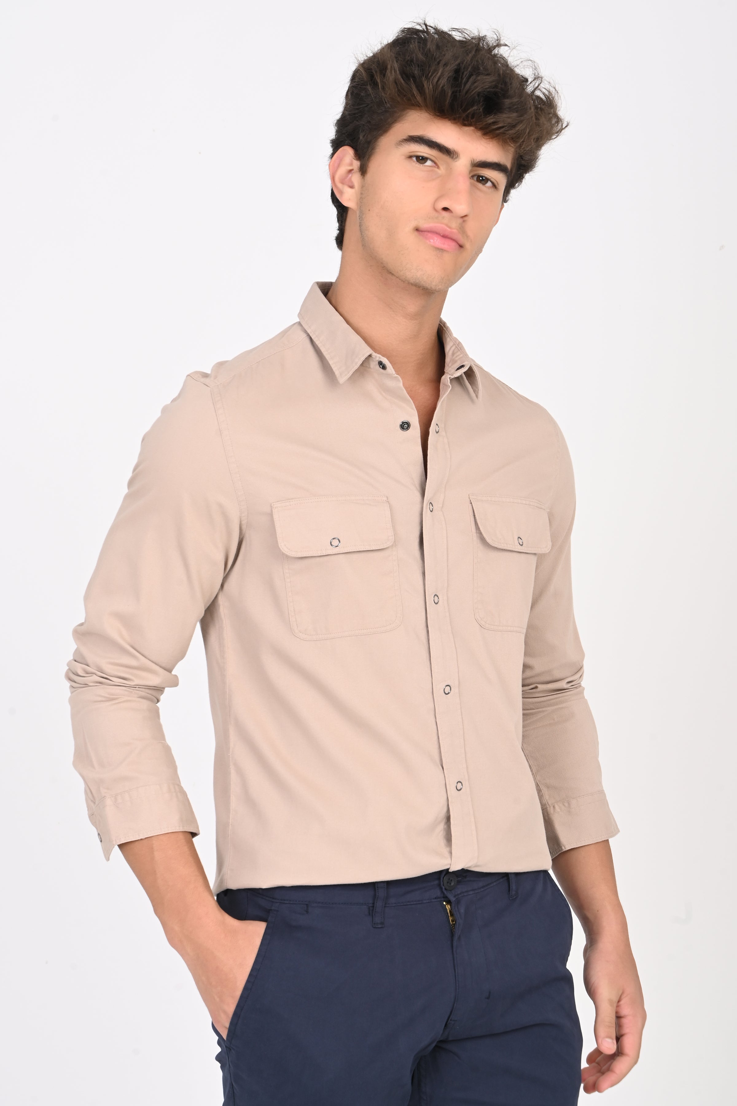 Men Cotton Cord Shirt