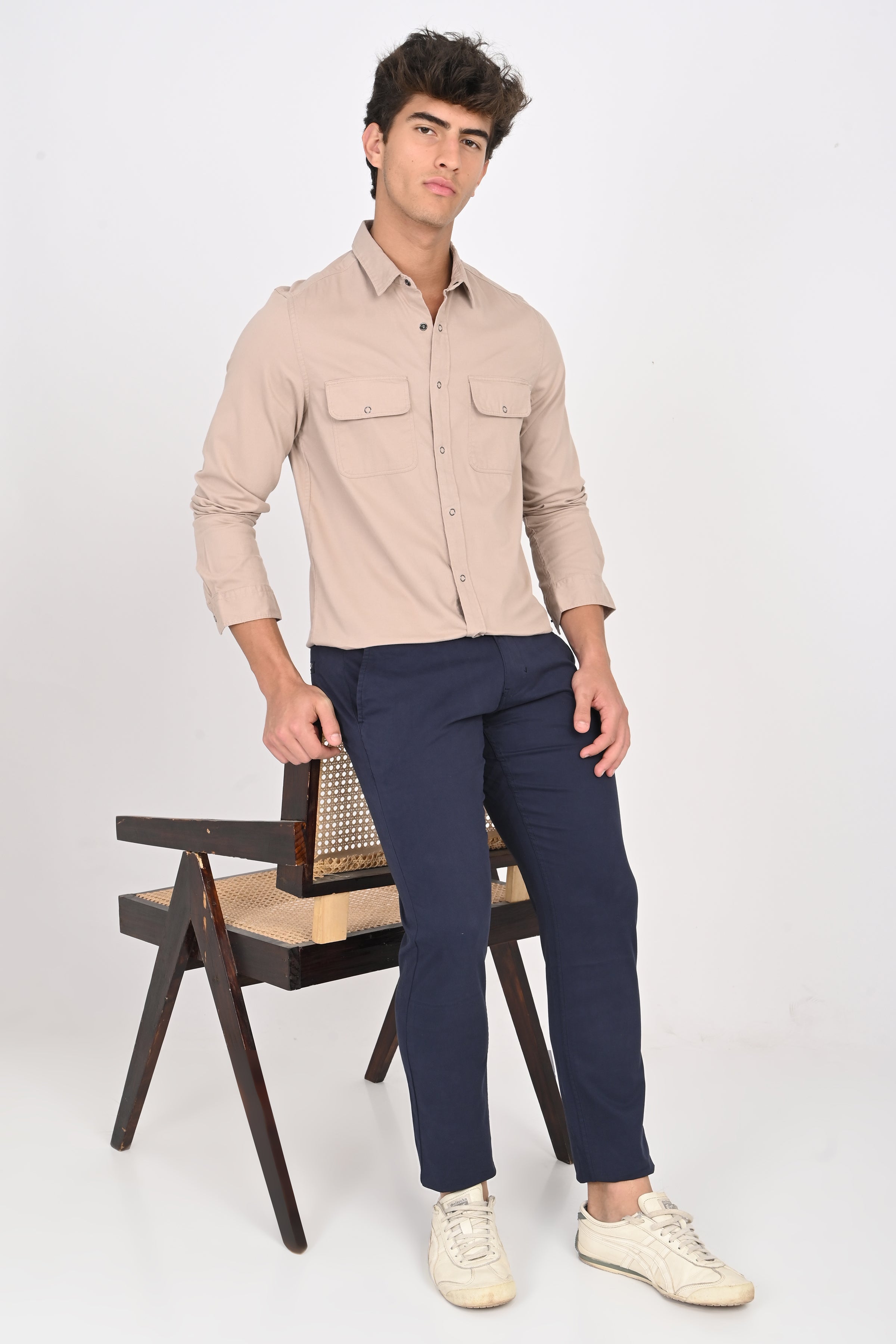 Men Cotton Cord Shirt
