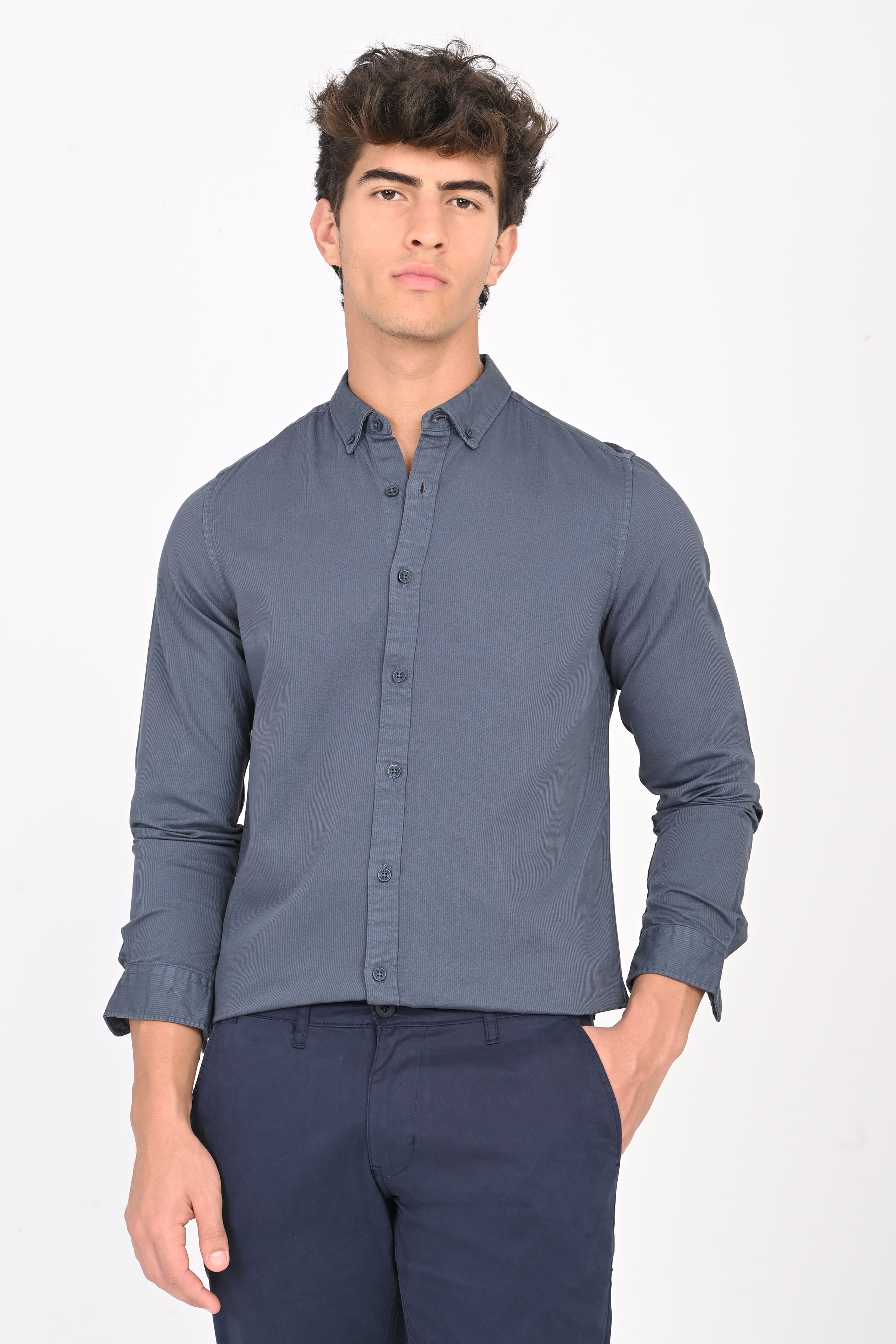 Men Cotton Overdyed Cord Shirt