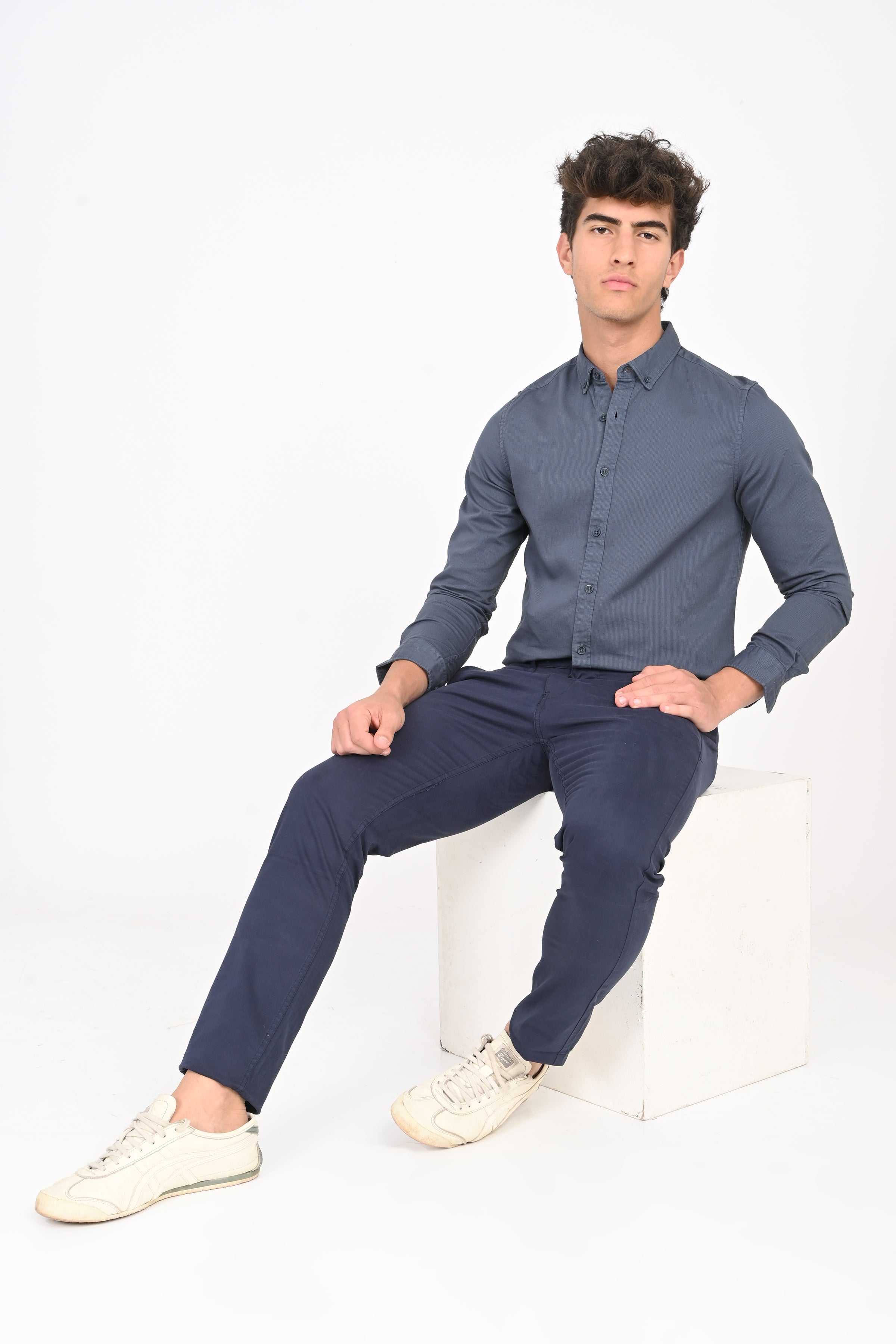 Men Cotton Overdyed Cord Shirt