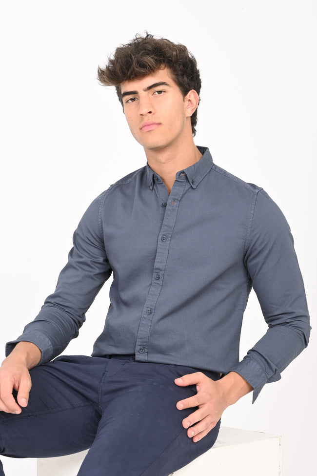 Men Cotton Overdyed Cord Shirt