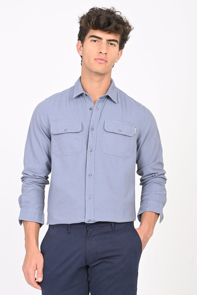 Men Textured Pocketed Shirt