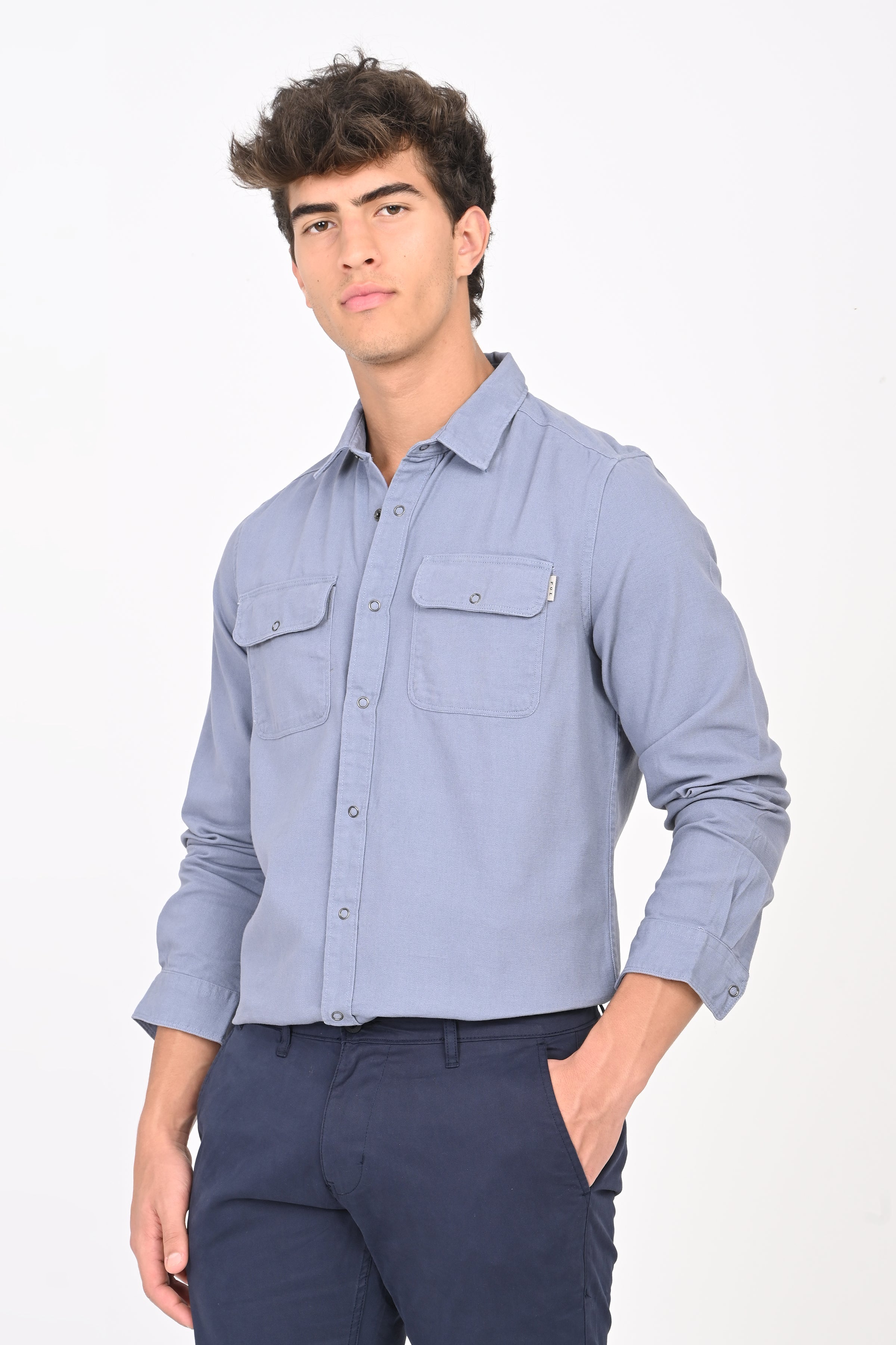 Men Textured Pocketed Shirt