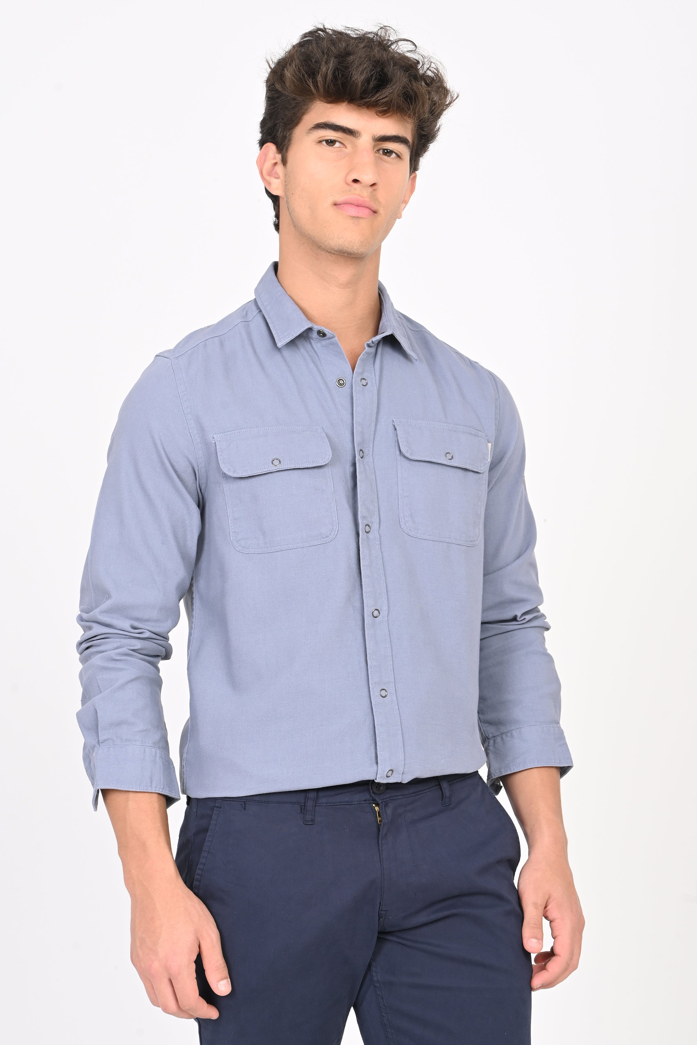 Men Textured Pocketed Shirt