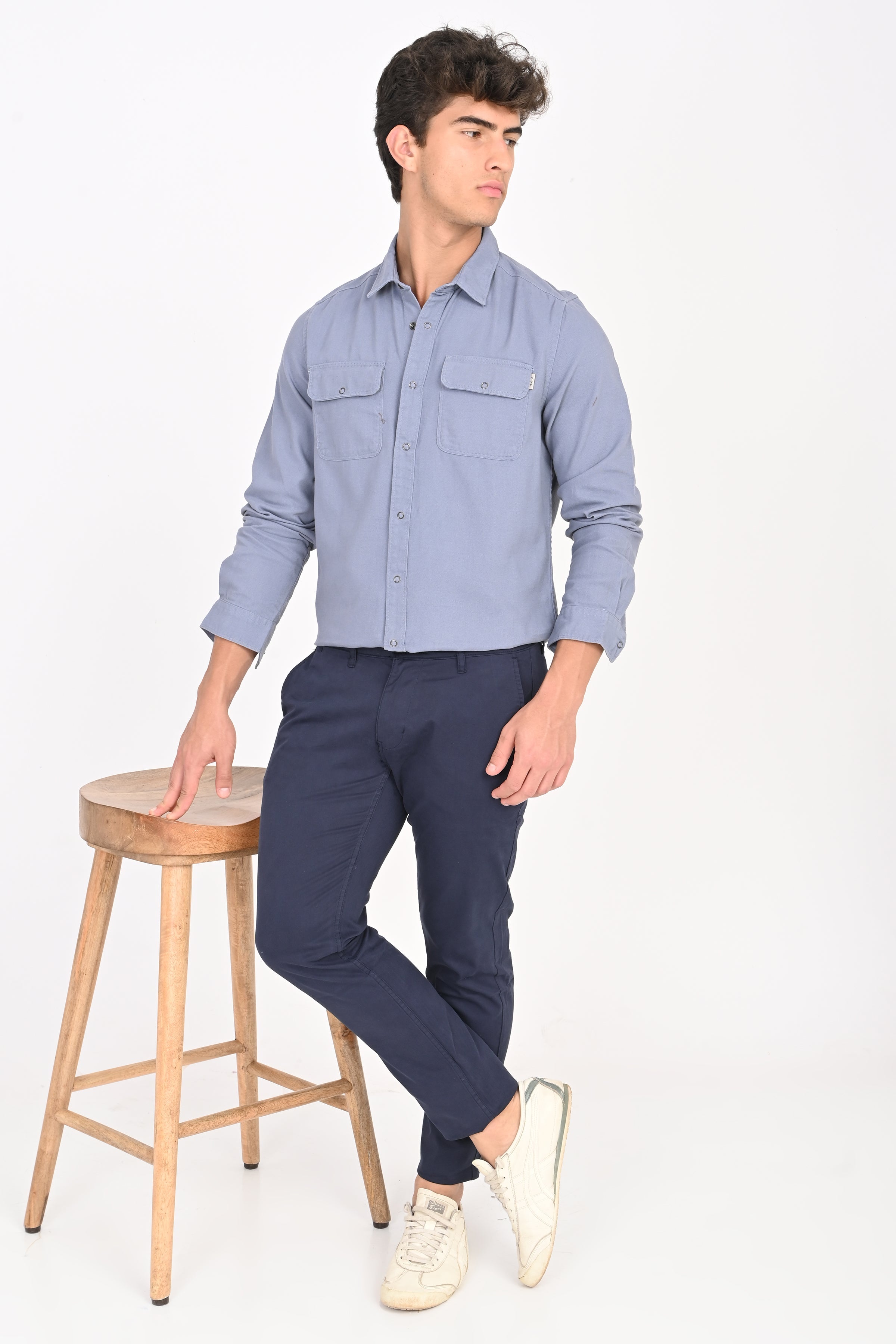 Men Textured Pocketed Shirt