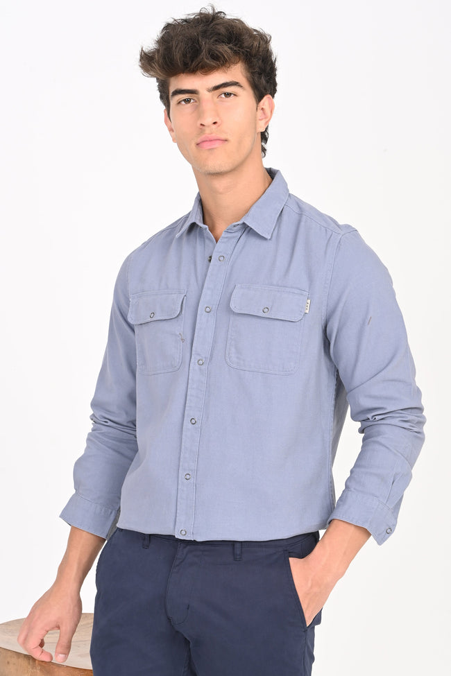 Men Textured Pocketed Shirt