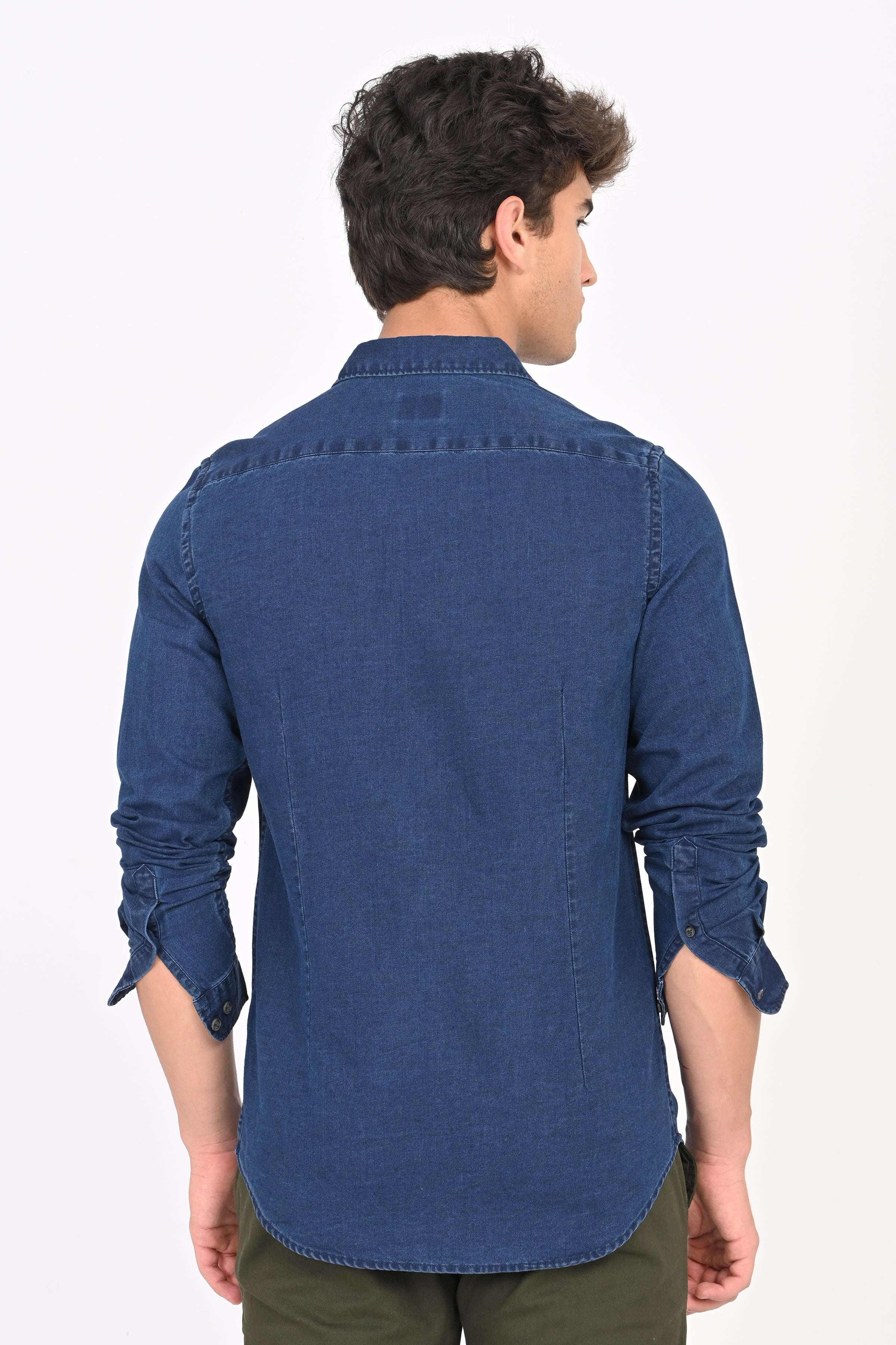 Men Detailed Denim Shirt