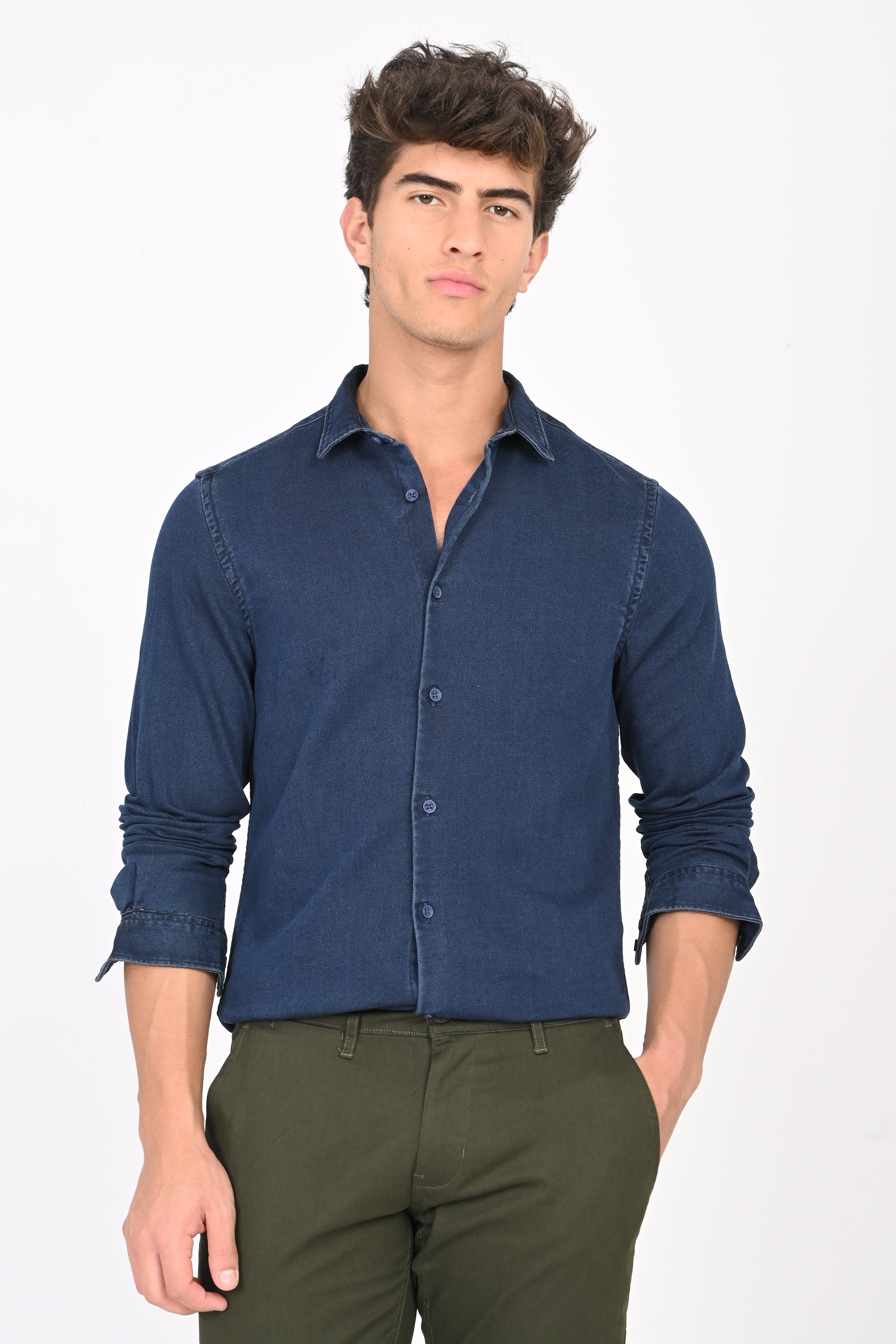 Men Indigo Jogger Shirt