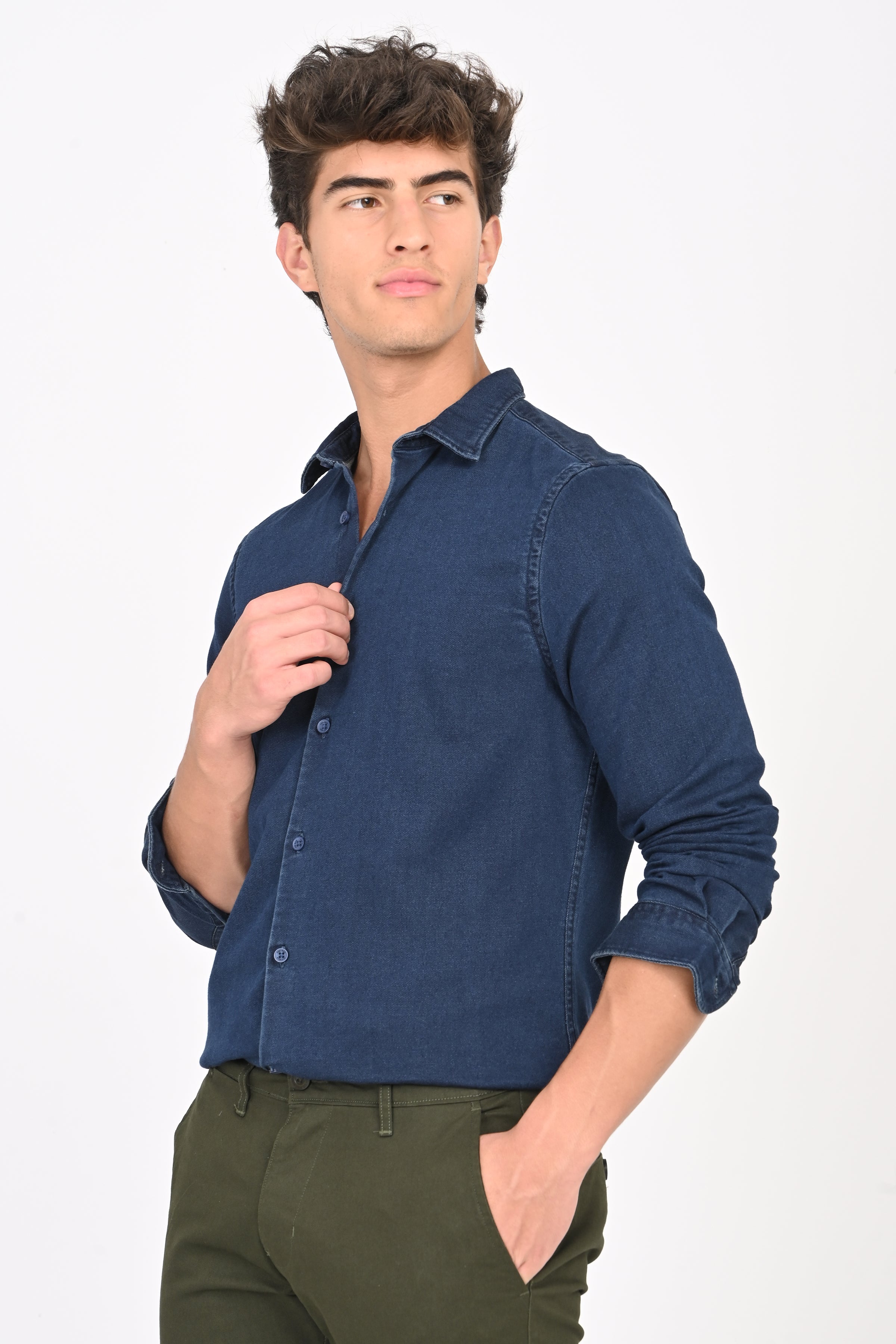 Men Indigo Jogger Shirt