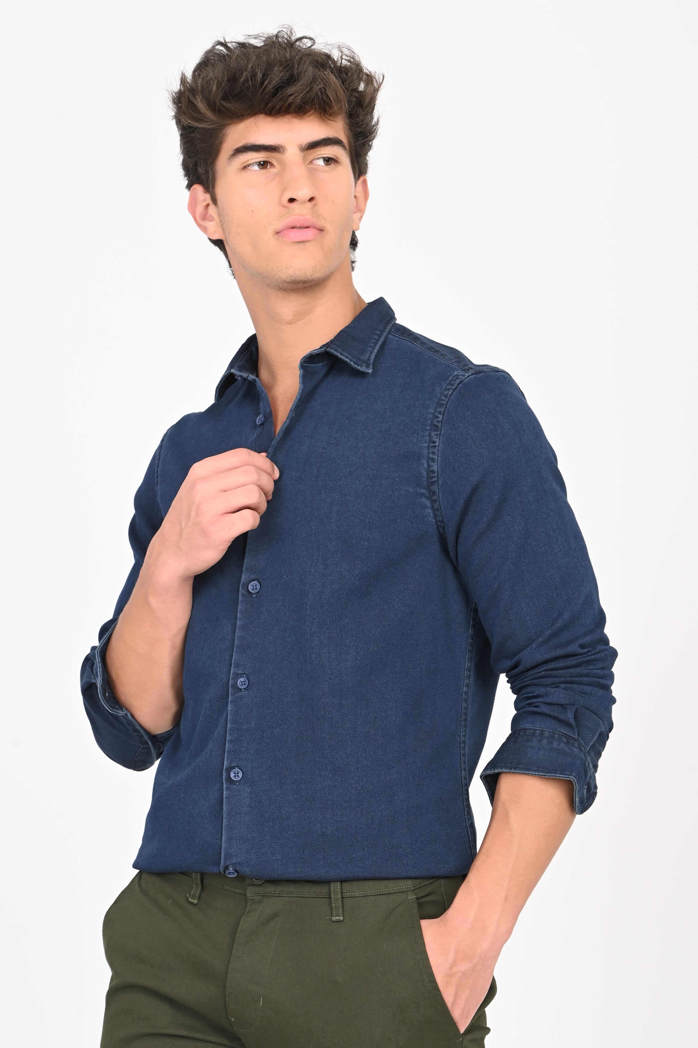 Men Indigo Jogger Shirt