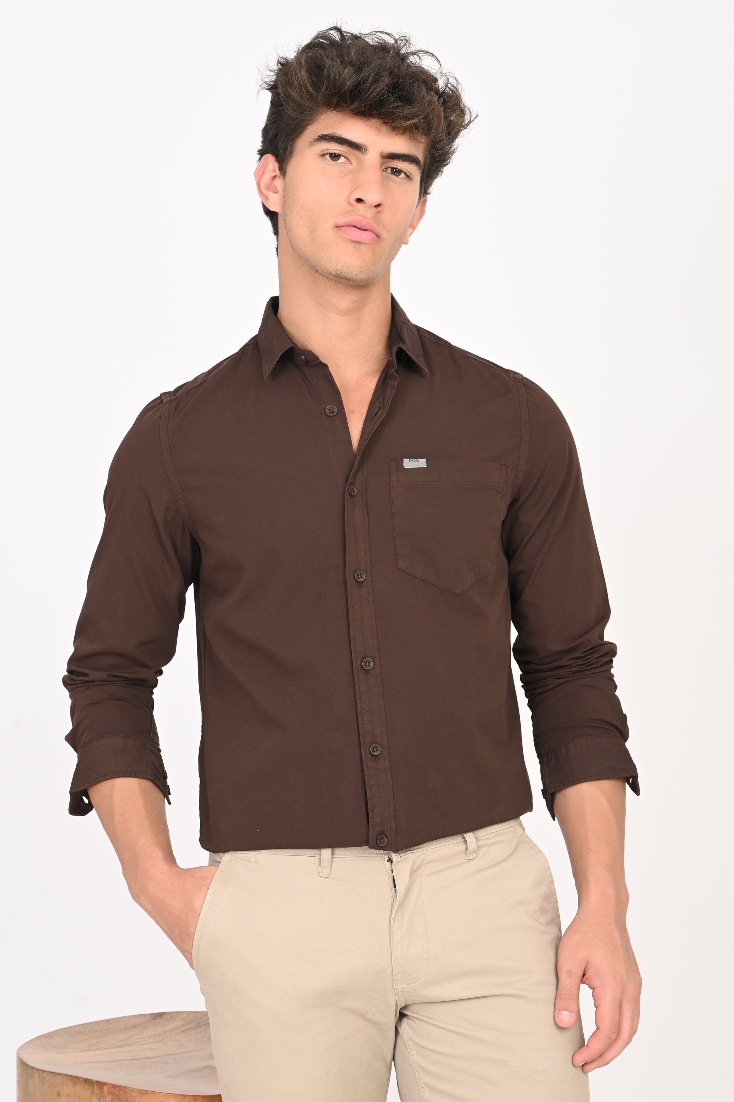 Men Poplin Overdyed Shirt