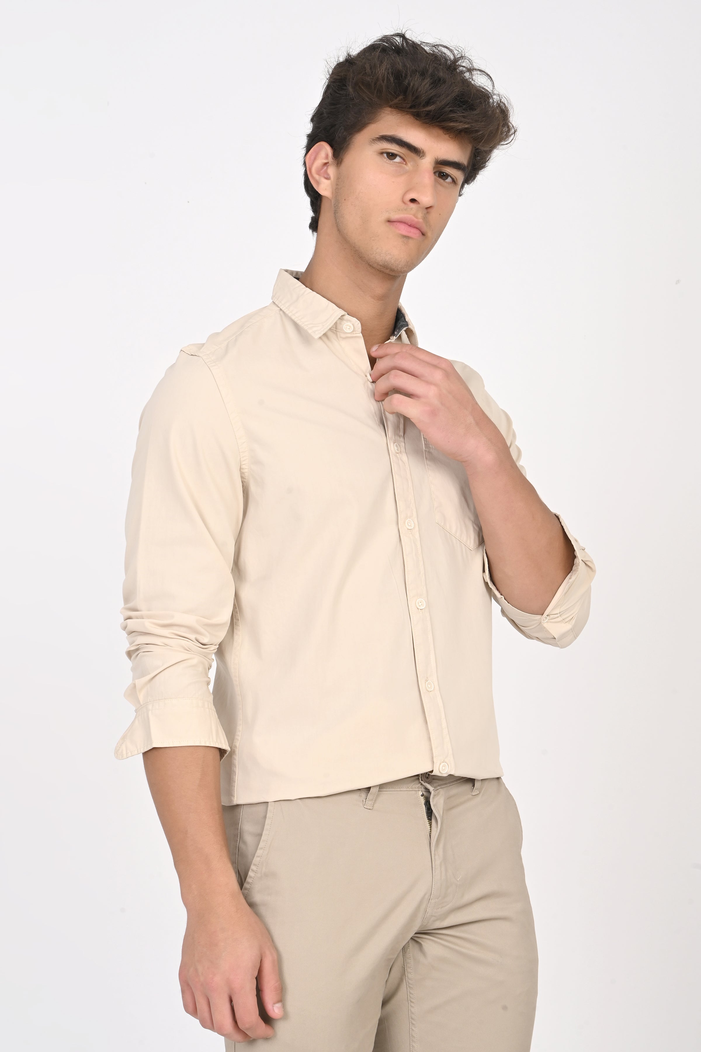 Men Poplin Overdyed Shirt
