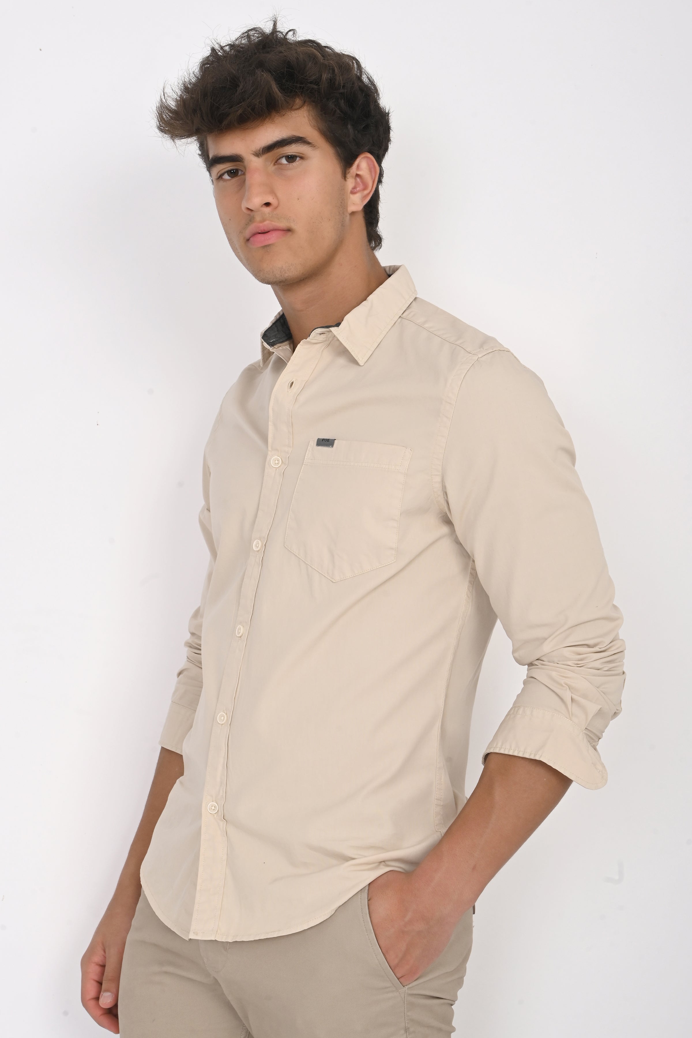 Men Poplin Overdyed Shirt