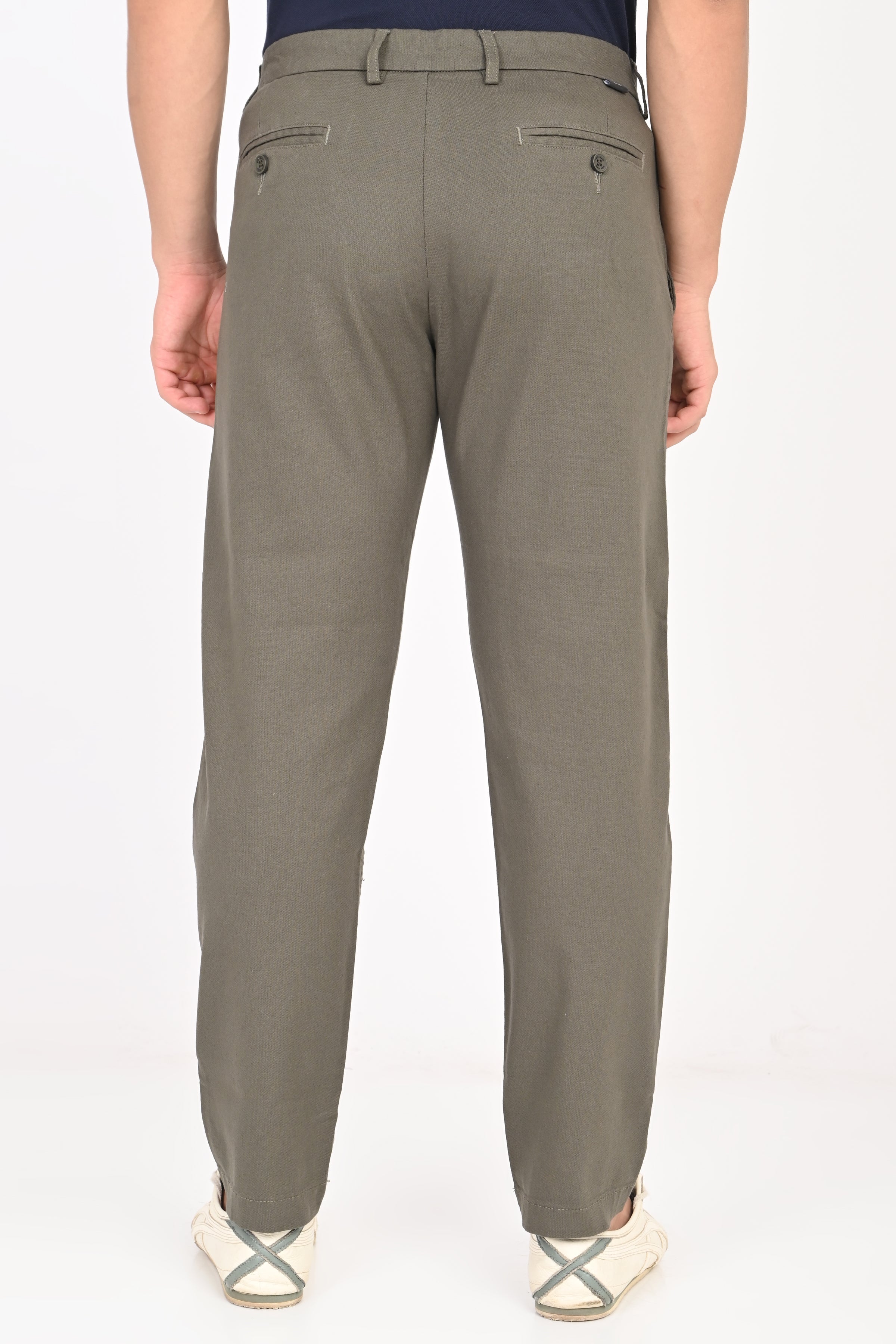 Men Structured Cotton Trouser
