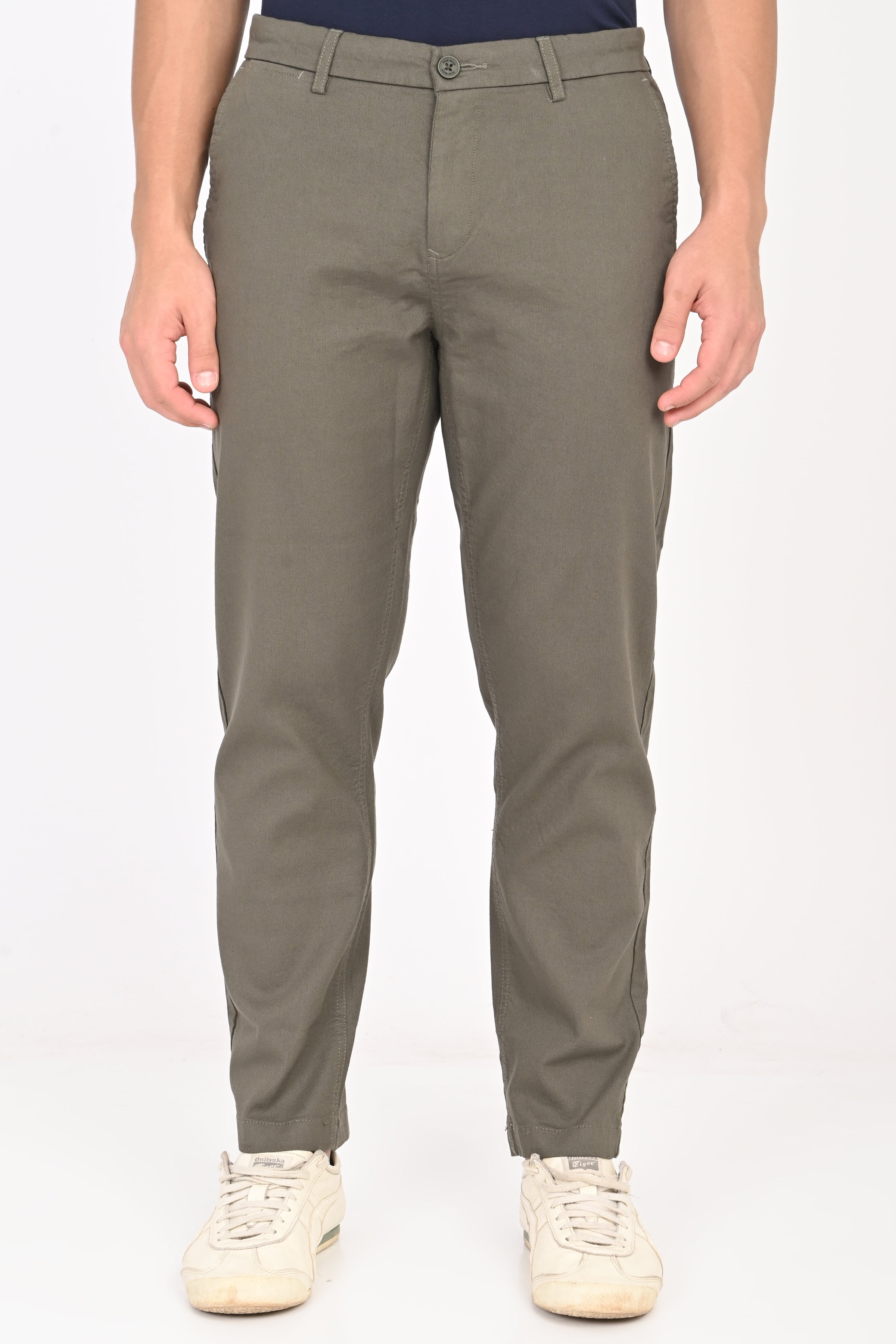 Men Structured Cotton Trouser