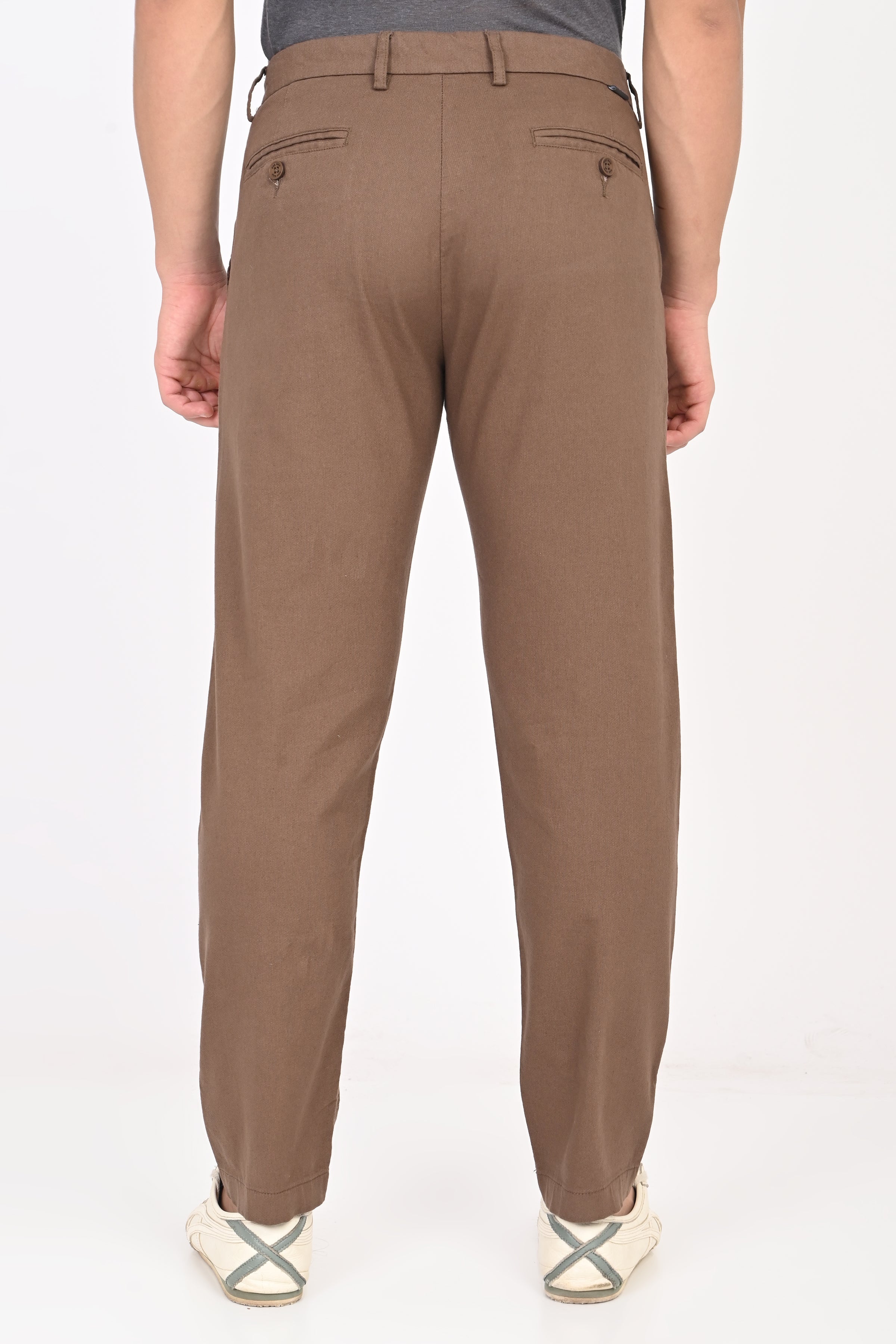 Men Structured Cotton Trouser