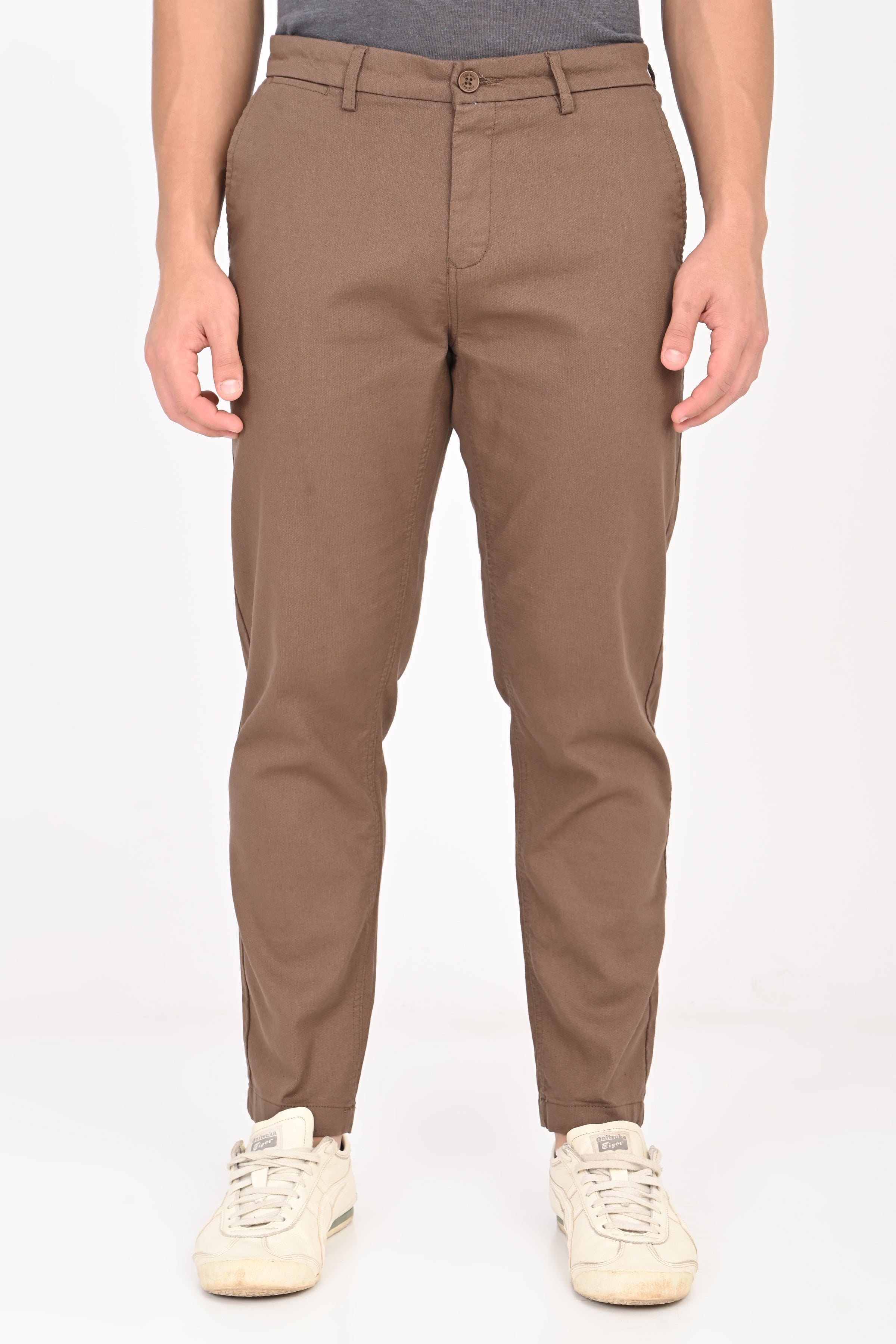 Men Structured Cotton Trouser